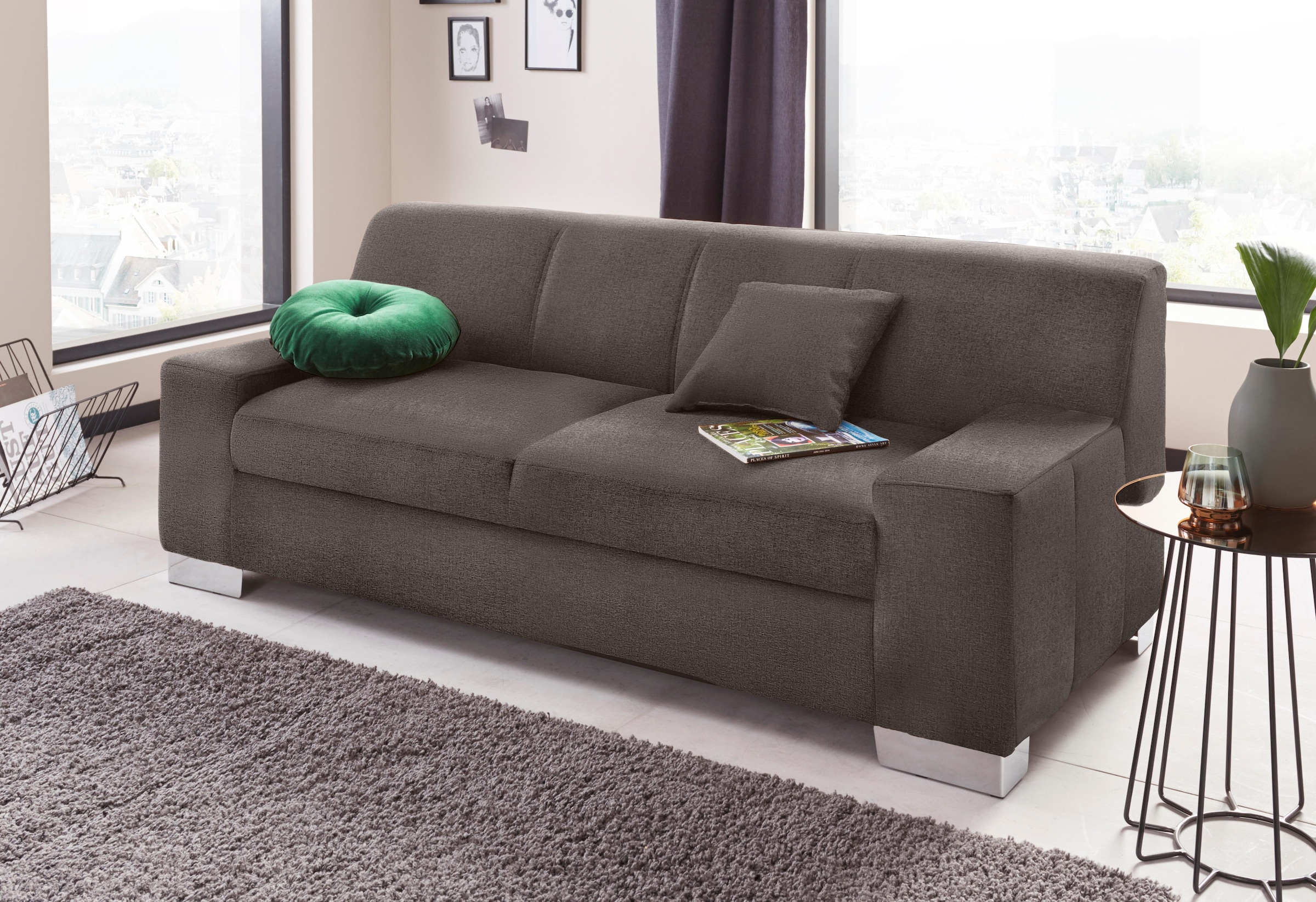 DOMO collection 2-Sitzer »Bero, elegant und zeitlos, flache Armlehnen« fester Sitzkomfort