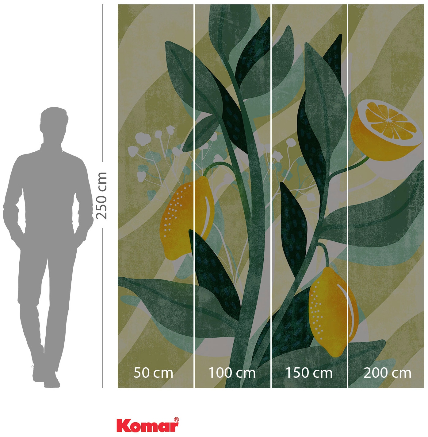 Komar Vliestapete »Digitaldruck Vlies -  Lemon Fresh - Grösse 200 x 250 cm« bedruckt glatt Wohnzimmer, Schlafzimmer