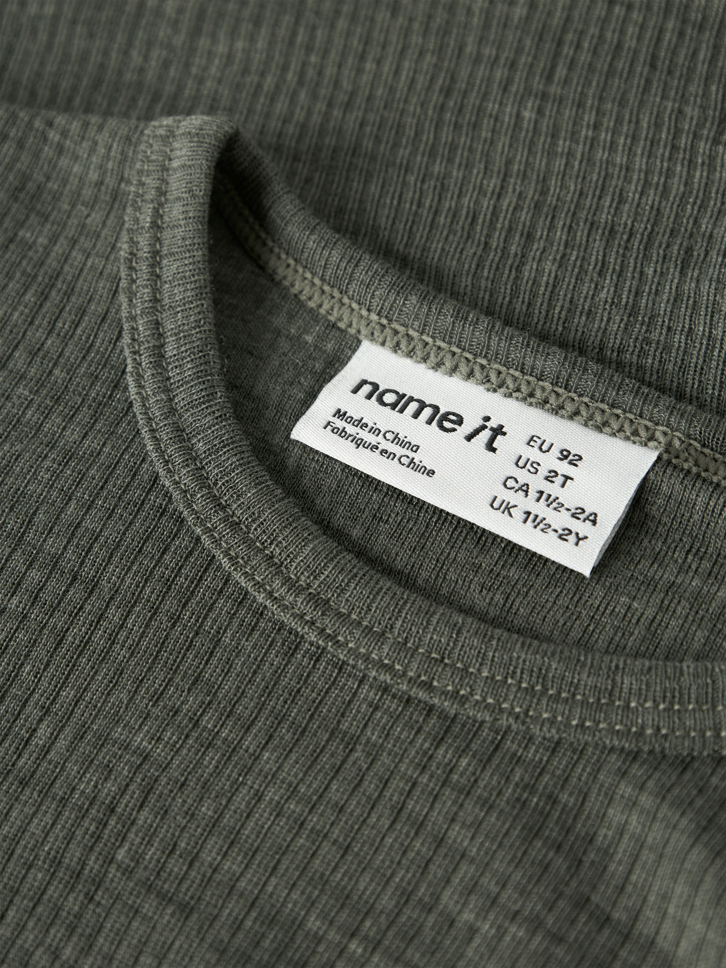 Name It T-shirt à manches longues »NMNWAX WOOL RIB LS TOP NOOS« en pure laine mérinos