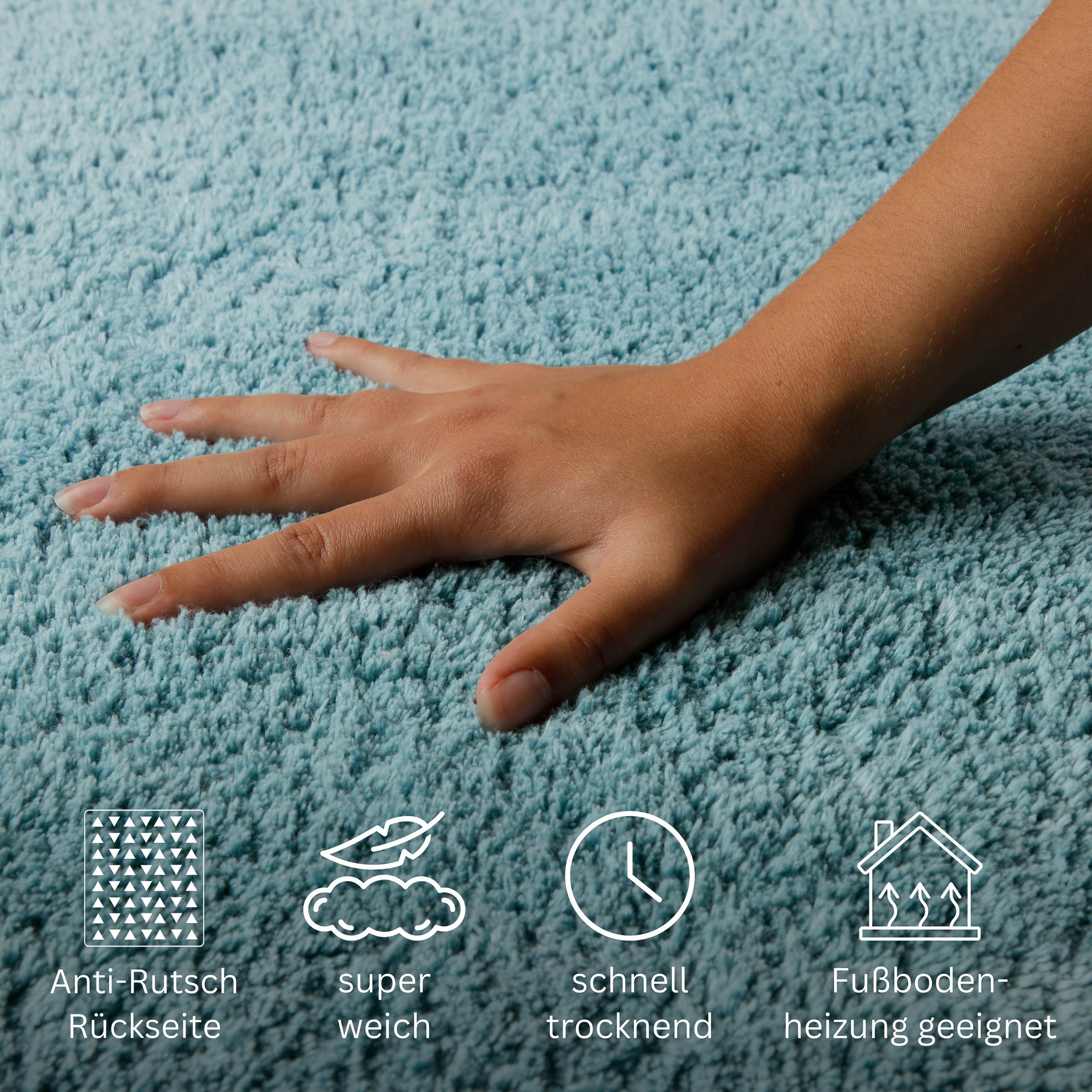 GOODproduct Badematte »Meellor« Höhe 20 mm rutschhemmend beschichtet fussbodenheizungsgeeignet Badteppich, getuftet, modern, Uni, antirutsch, flauschig, Baumwolle