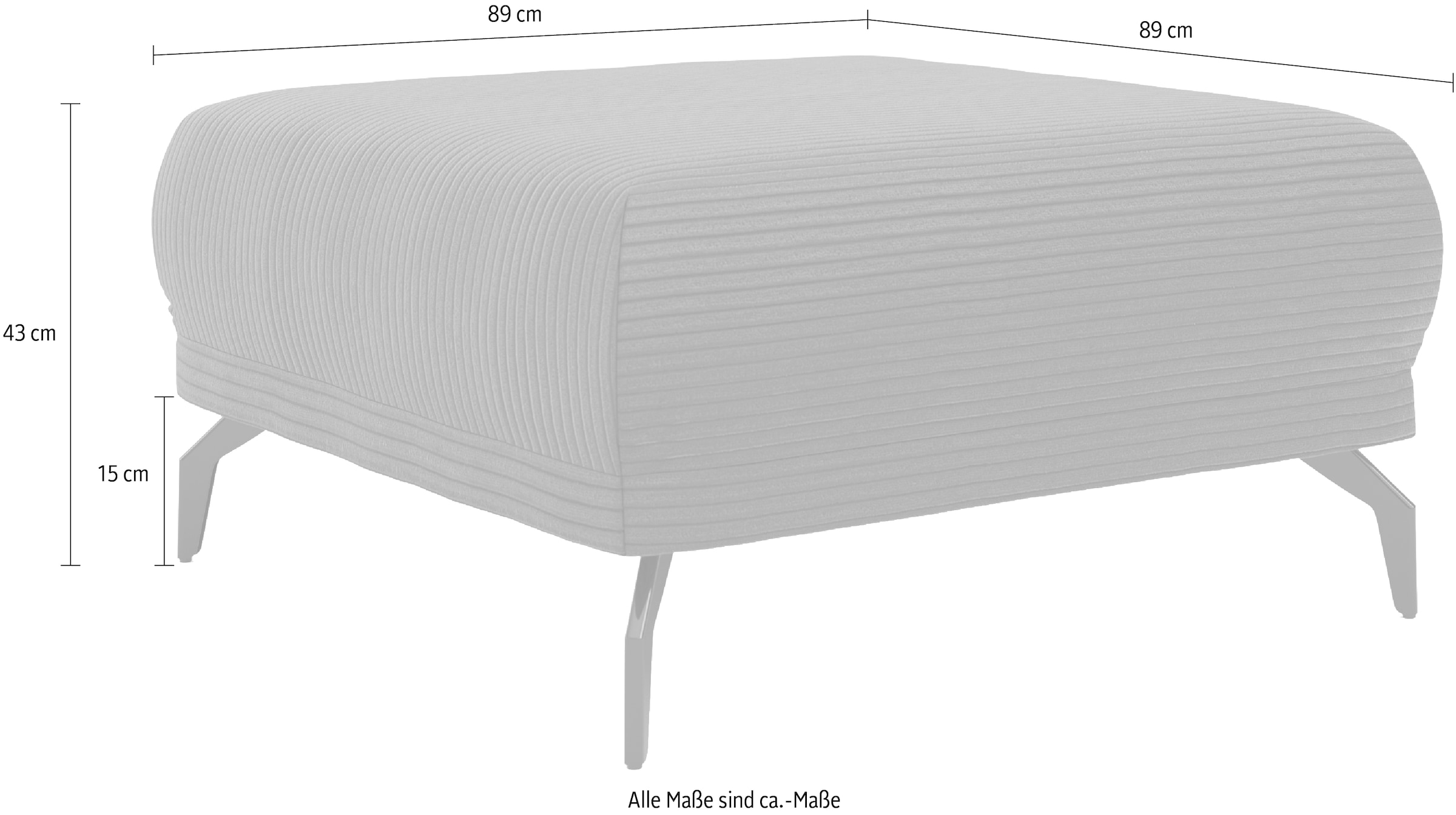 Home affaire Tabouret »Coco« Cord-Bezug in 2 Ausführungen, Füssen 15 cm hoch