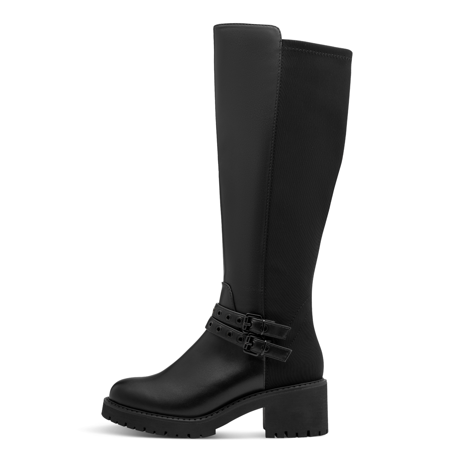 MARCO TOZZI Bottes d'hiver  , talon bloc, bottes hautes ornées de boucles décoratives