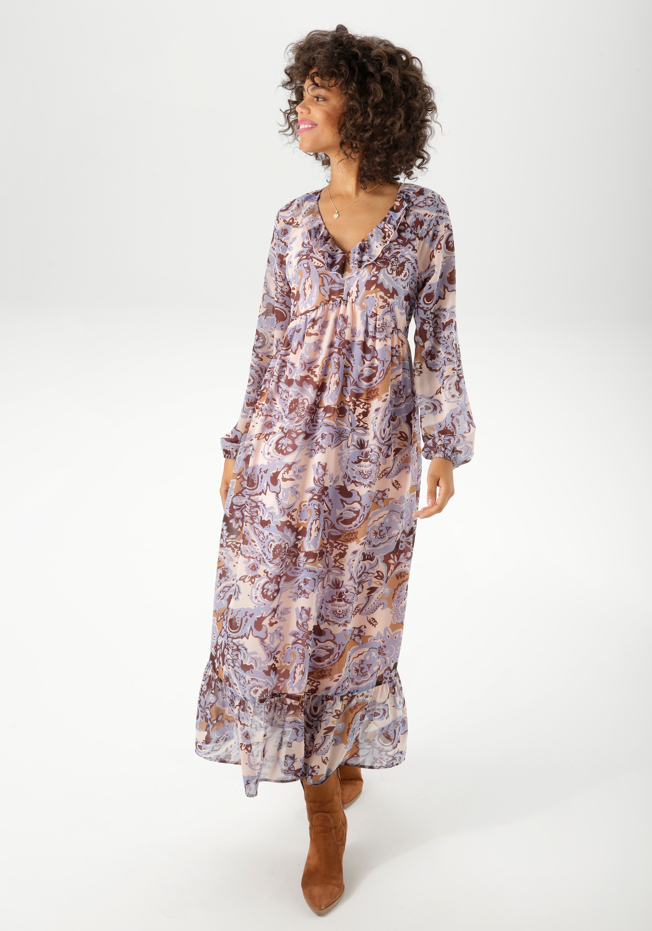 Aniston CASUAL Maxikleid mit fantasievollem, grafischen Druck - NEUE KOLLEKTION