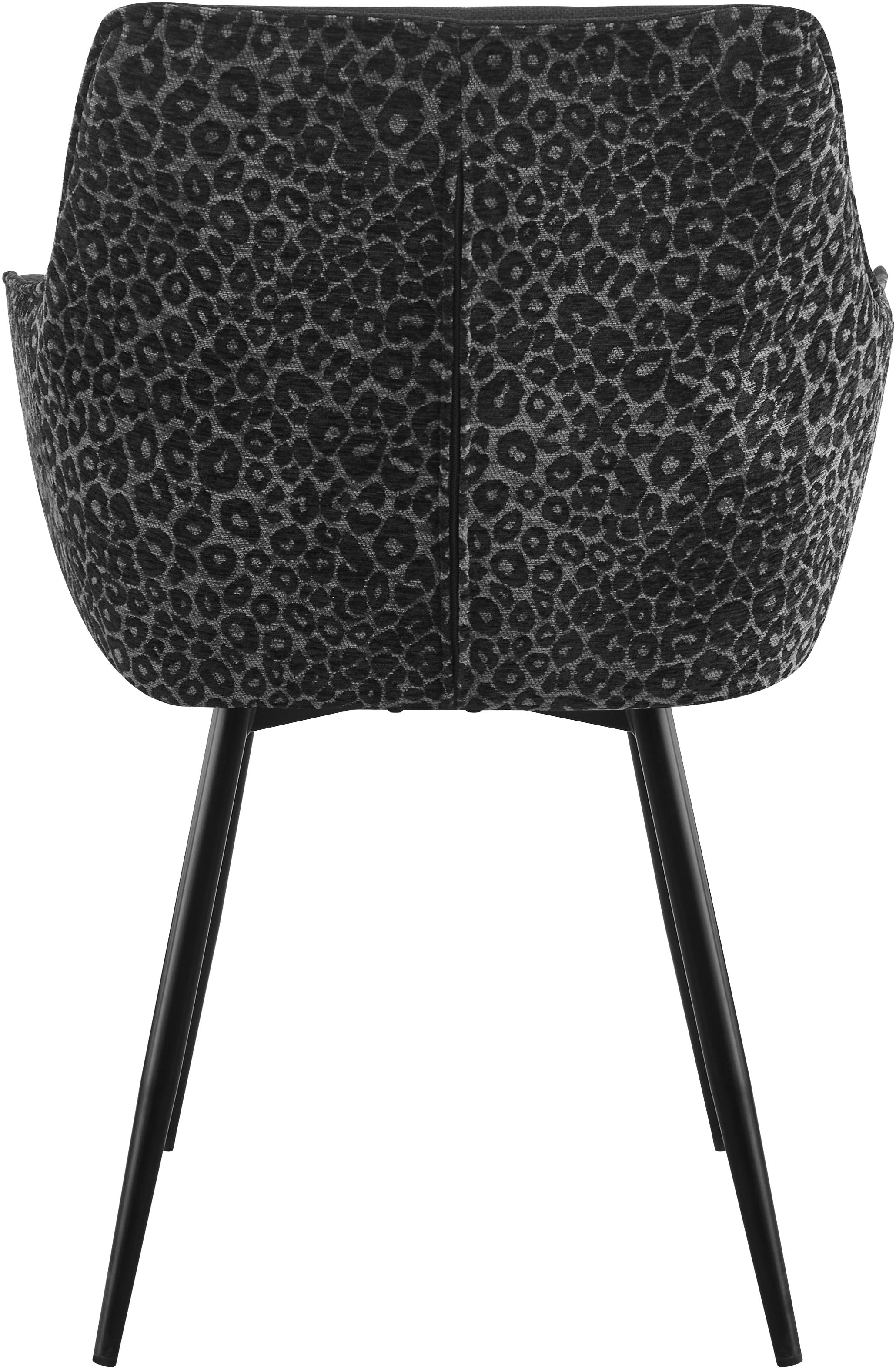 GOODproduct Chaise de salle à manger »Lincoln« (Ensemble) 2 cuismoderner Stuhl mit Leopardenlook, Webstoff und 360°-Drehfunktion
