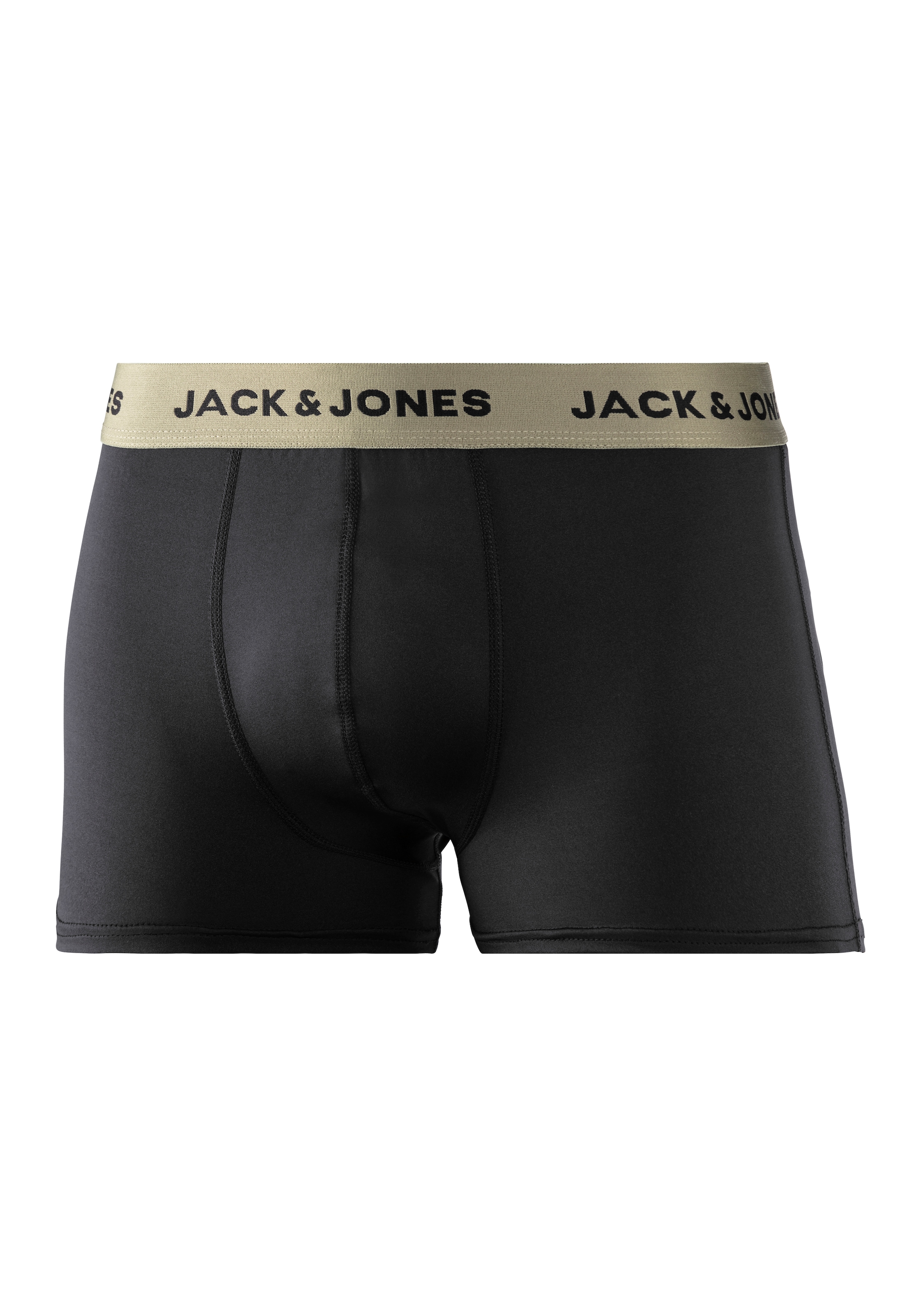 Jack & Jones Funktionsboxer »JACFLOWER aus Microfaserqualität und schnelltrocknendem Material« Packung, 3 Stk. unifarben mit Farbeinsatz, modisch, eng anliegend, Microfaser