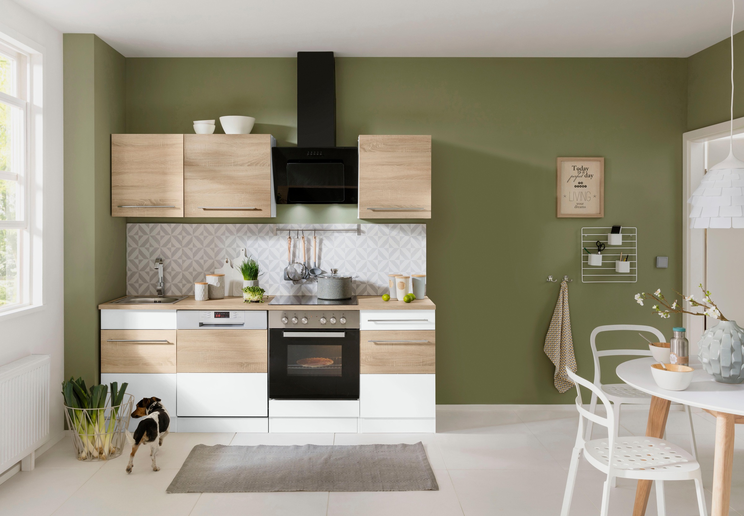 KOCHSTATION Kitchenette »KS-Trient« largeur 220 cm, avec ou sans appareils électriques, avec plan de travail
