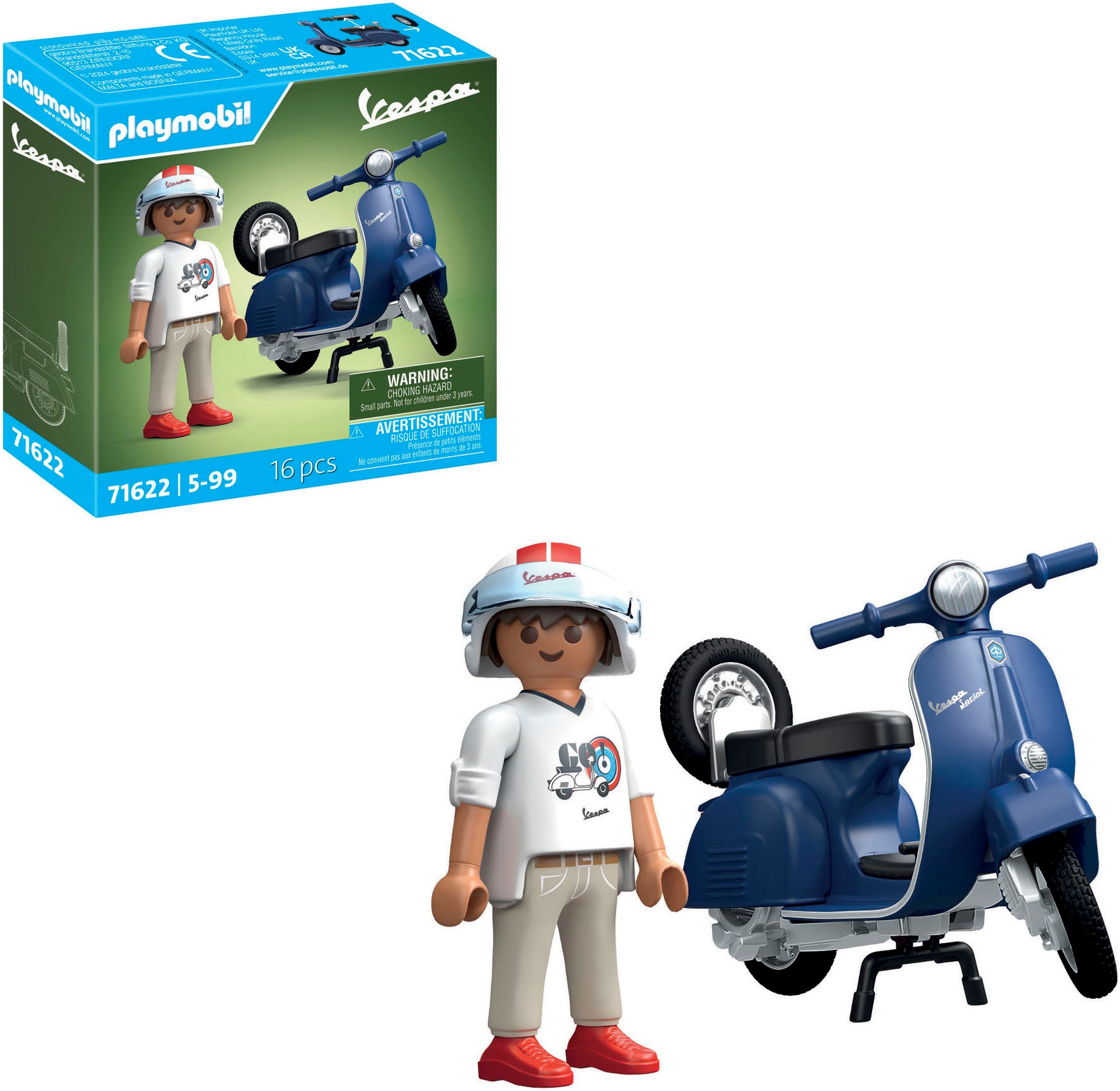 Playmobil® Jeu de construction »1969 Vespa 150 Sprint Veloce, Blau (71622), Vespa« fabriqué en Europe