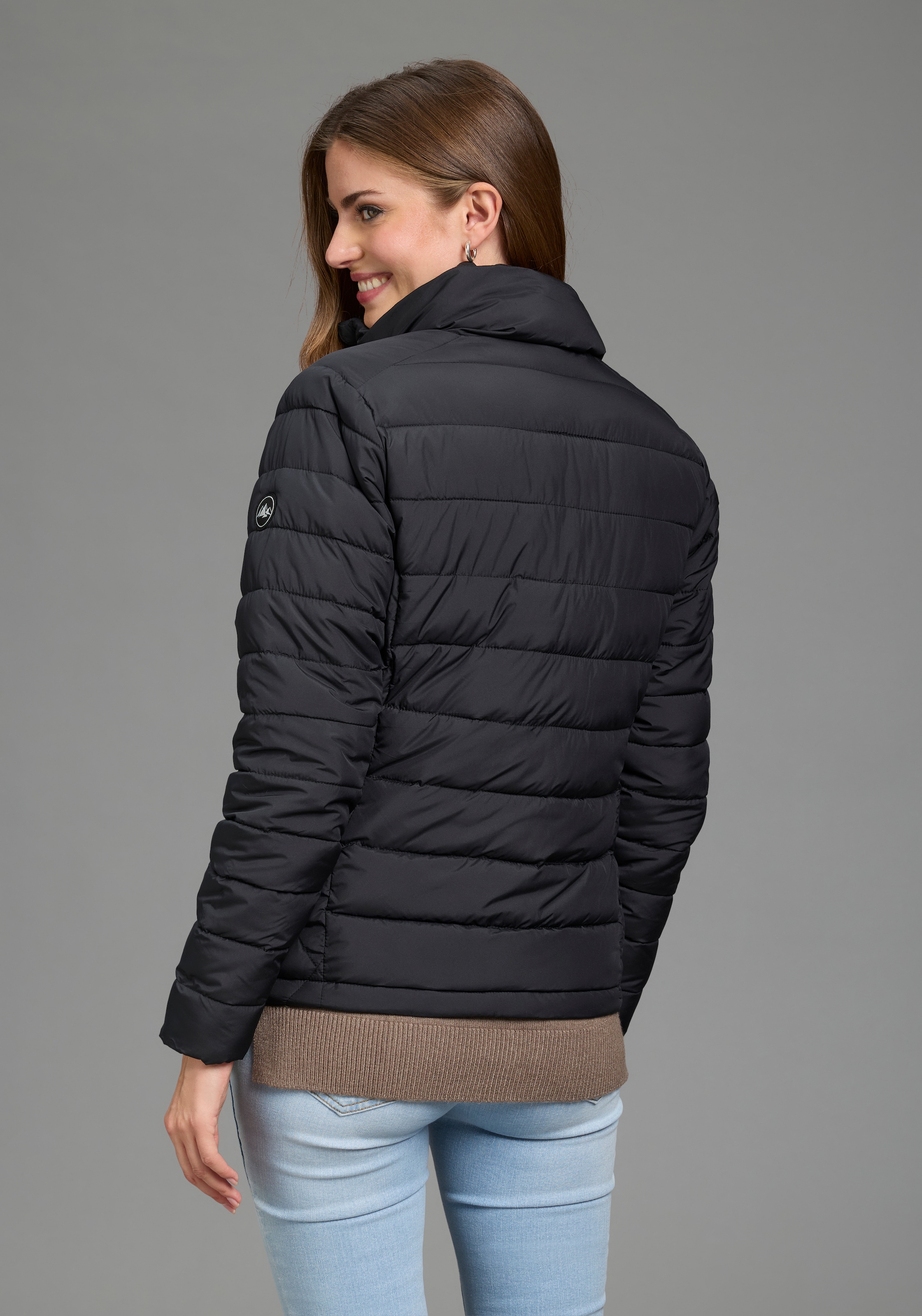 Polarino Veste matelassée veste légère de mi-saison avec empiècement latéral et col montant