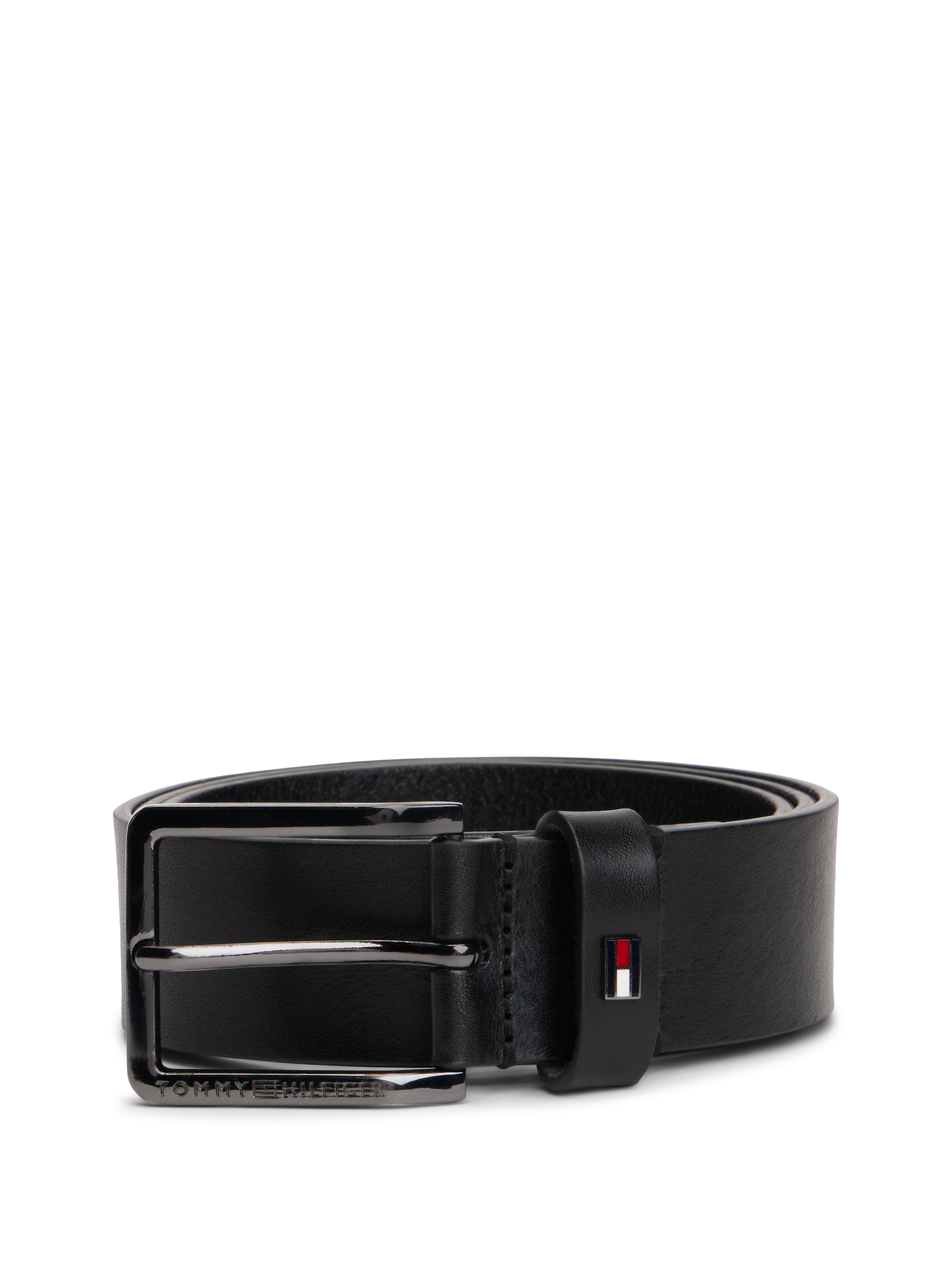Tommy Hilfiger Ceinture en cuir »OLIVIER 3,5 cm breit« mit Flag aus Emaille, Breite: 3,5cm