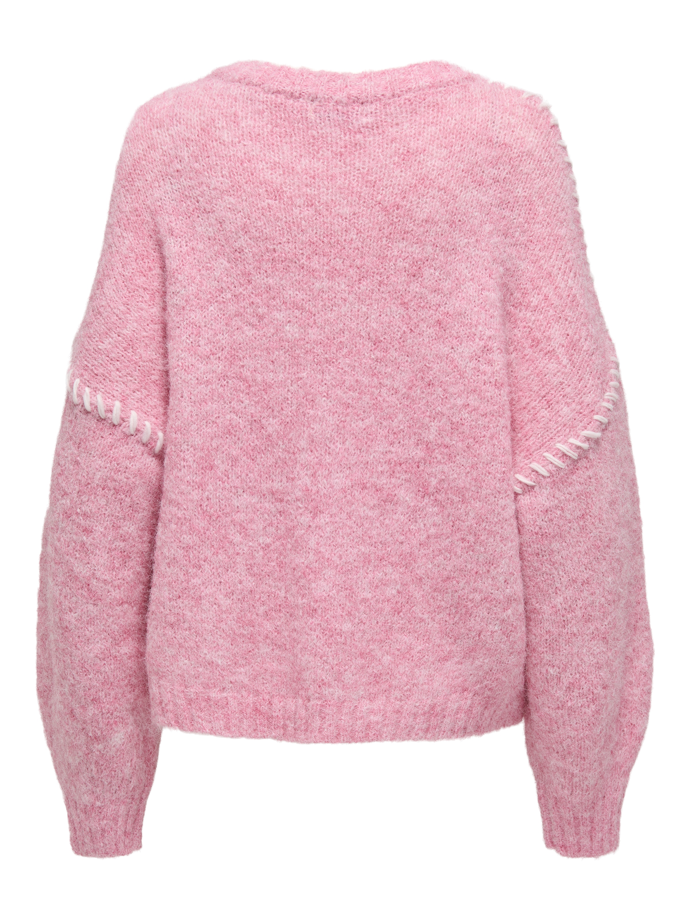 JDY Pull à col rond »JDYZOEY LIFE L/S ON STITCH PULL KNT NOOS« avec coutures décoratives