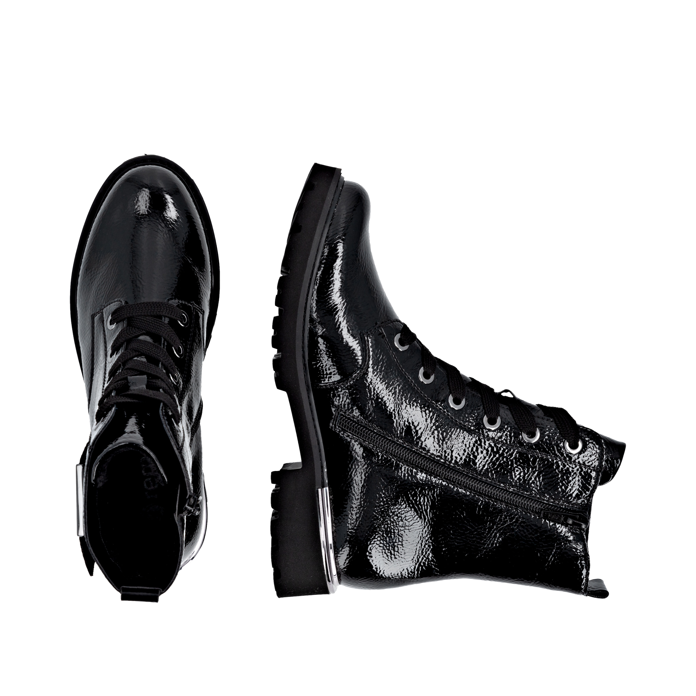 Remonte Schnürstiefelette  , Blockabsatz, Schnürboots im Kroko-Look, Innenreissverschluss