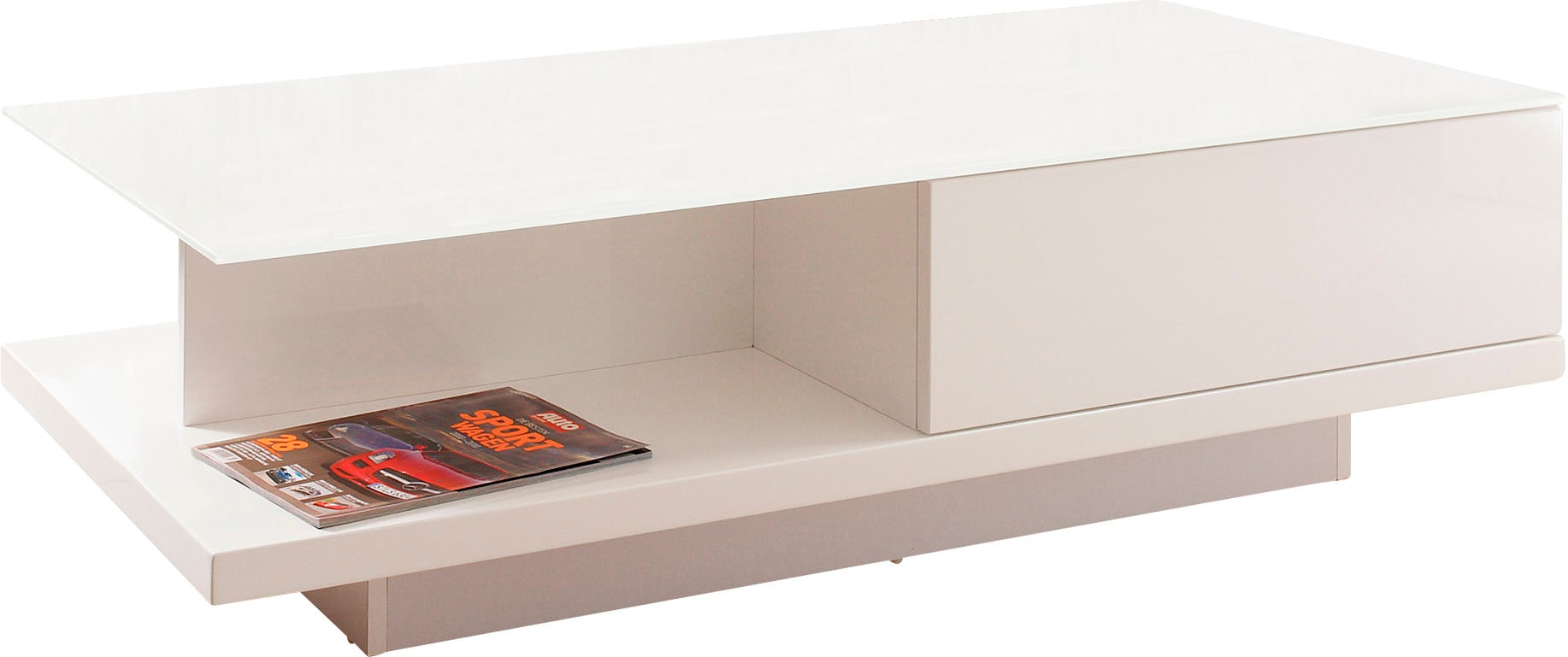 SalesFever Couchtisch »im minimalistischen Stil« Elegante Tischplatte aus robustem Kristallglas