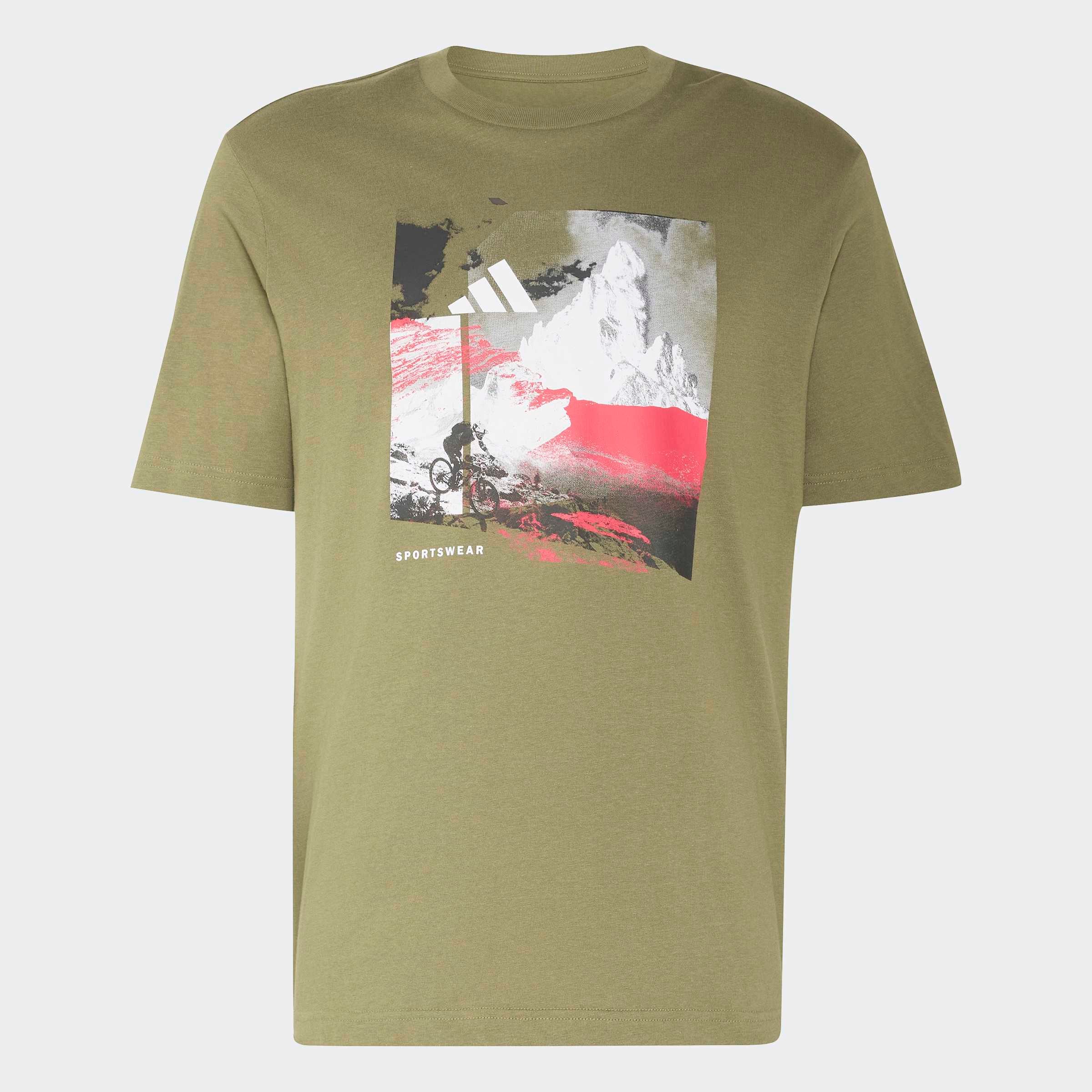 adidas Sportswear T-shirt »MEMORIES OF SPORT OUTDOOR GRAFIK« style sportif, col rond, en coton