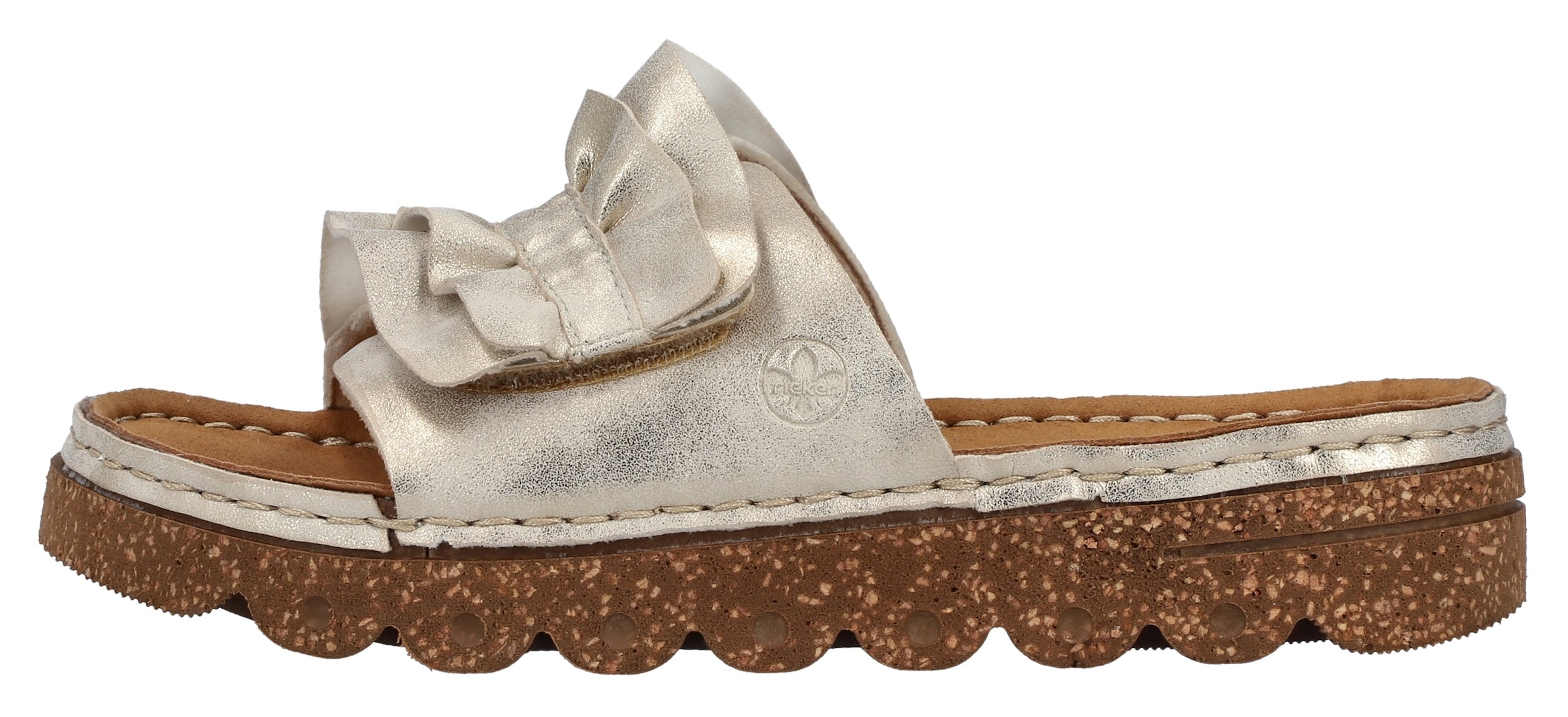 Rieker Pantolette  Sommerschuh, Strandschuh, Hausschuh mit modischer Plateausohle