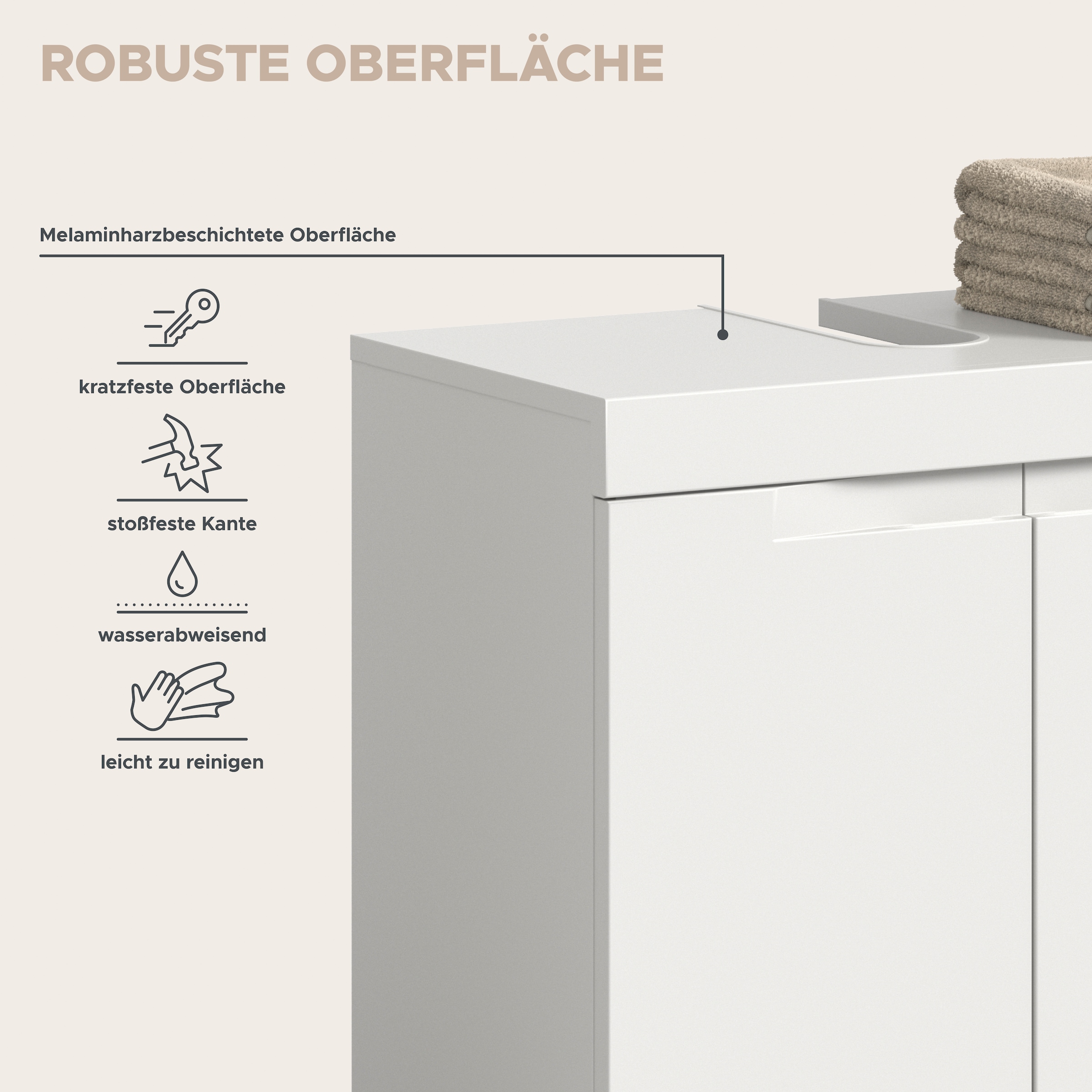 GOODproduct Badmöbel-Set »MAOI, 4-teilige Badkombination, hochwertige MDF Front«