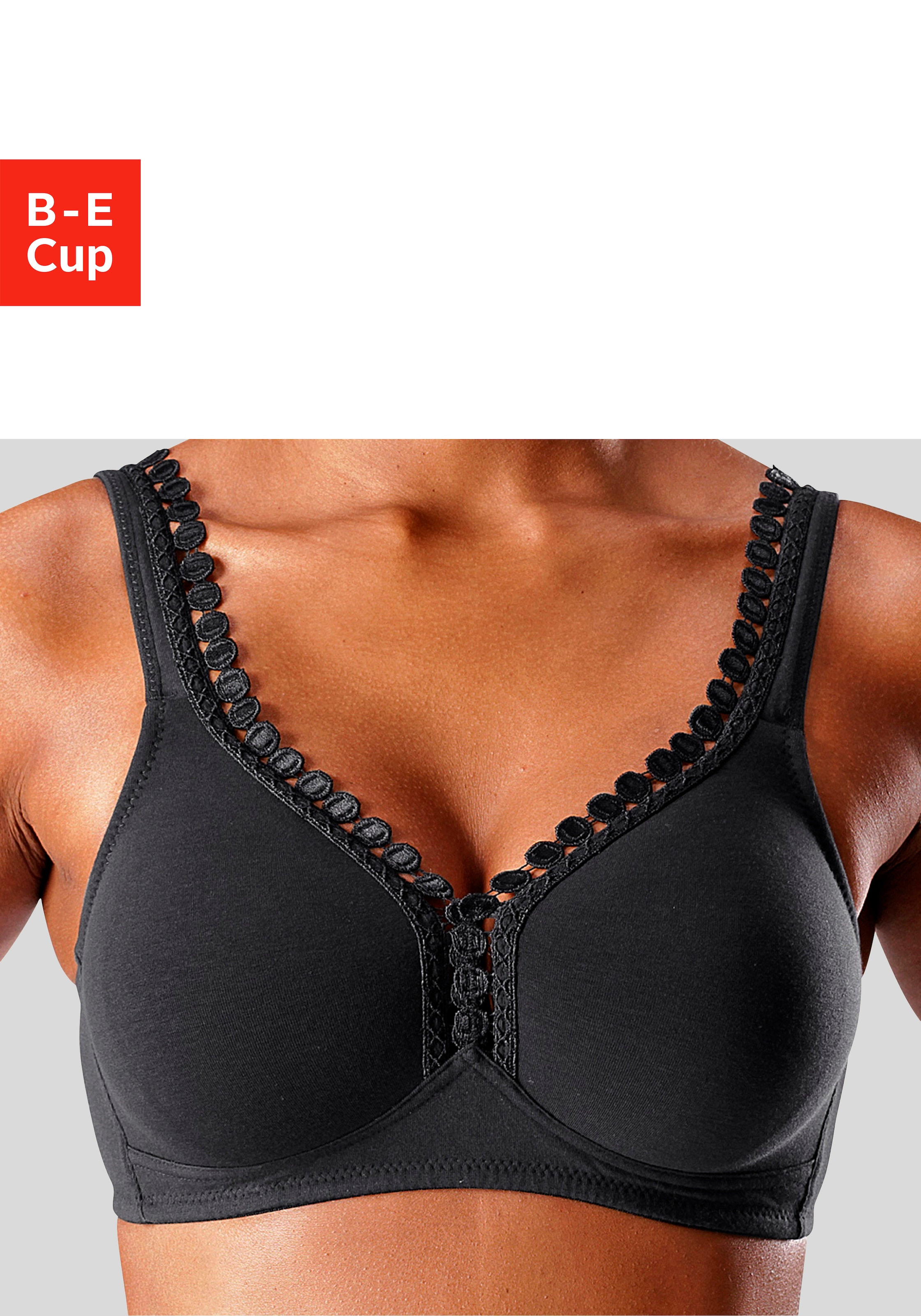 petite fleur Soutien-gorge souple ohne Bügel, Baumwoll-Qualität – auch für grosse Grössen, bequemer BH