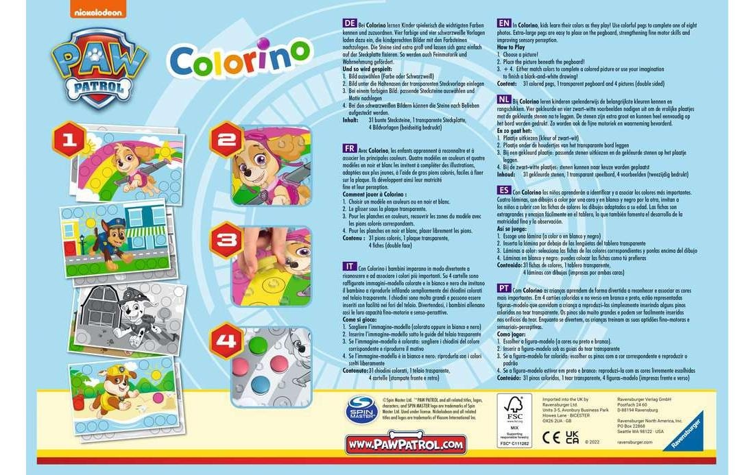 Ravensburger Jeu »PAW Patrol, Colorino« fabriqué en Europe