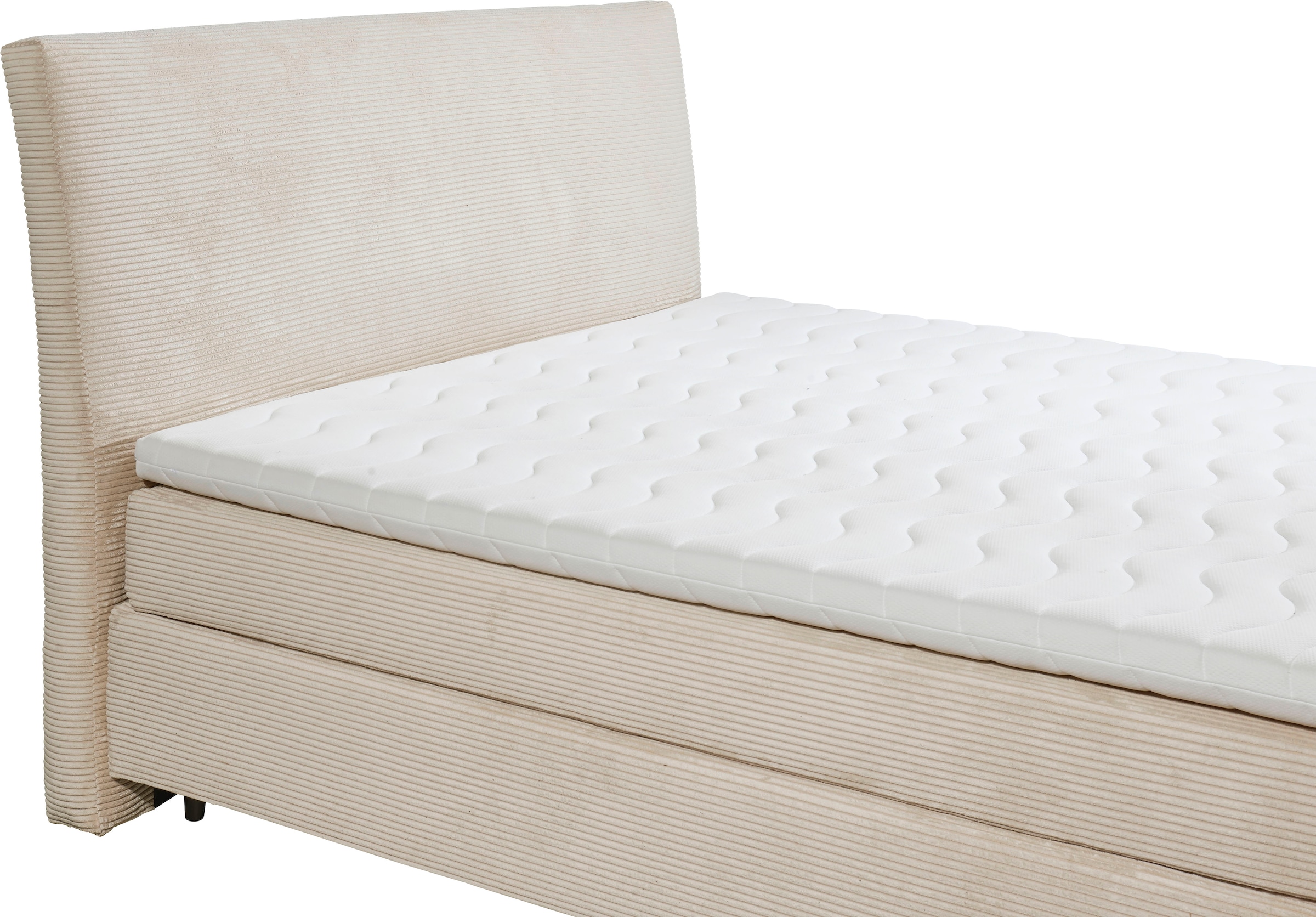 ED EXCITING DESIGN Boxspringbett »Marbella« Duo-Matratze- harte Kokosmatte, weiche Filzabdeckung, Matratzenhülle