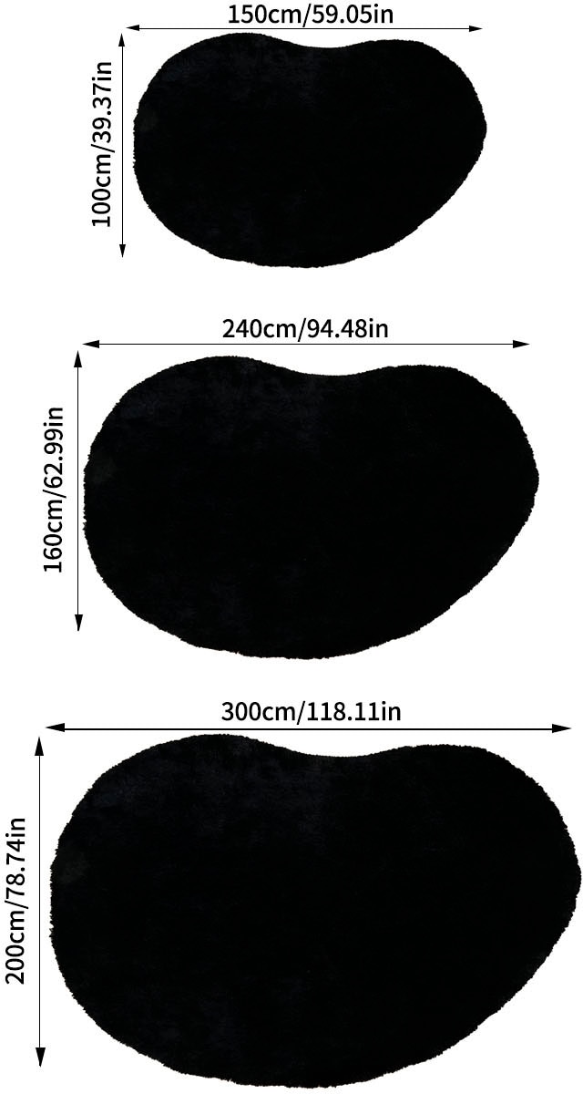 Bruno Banani Hochflor-Teppich »Dana Bean shape, besondere Form, weich, Mikrofaser Teppiche« U-förmig 30 mm Höhe organische Form, uni, Wohnzimmer, Schlafzimmer, Esszimmer