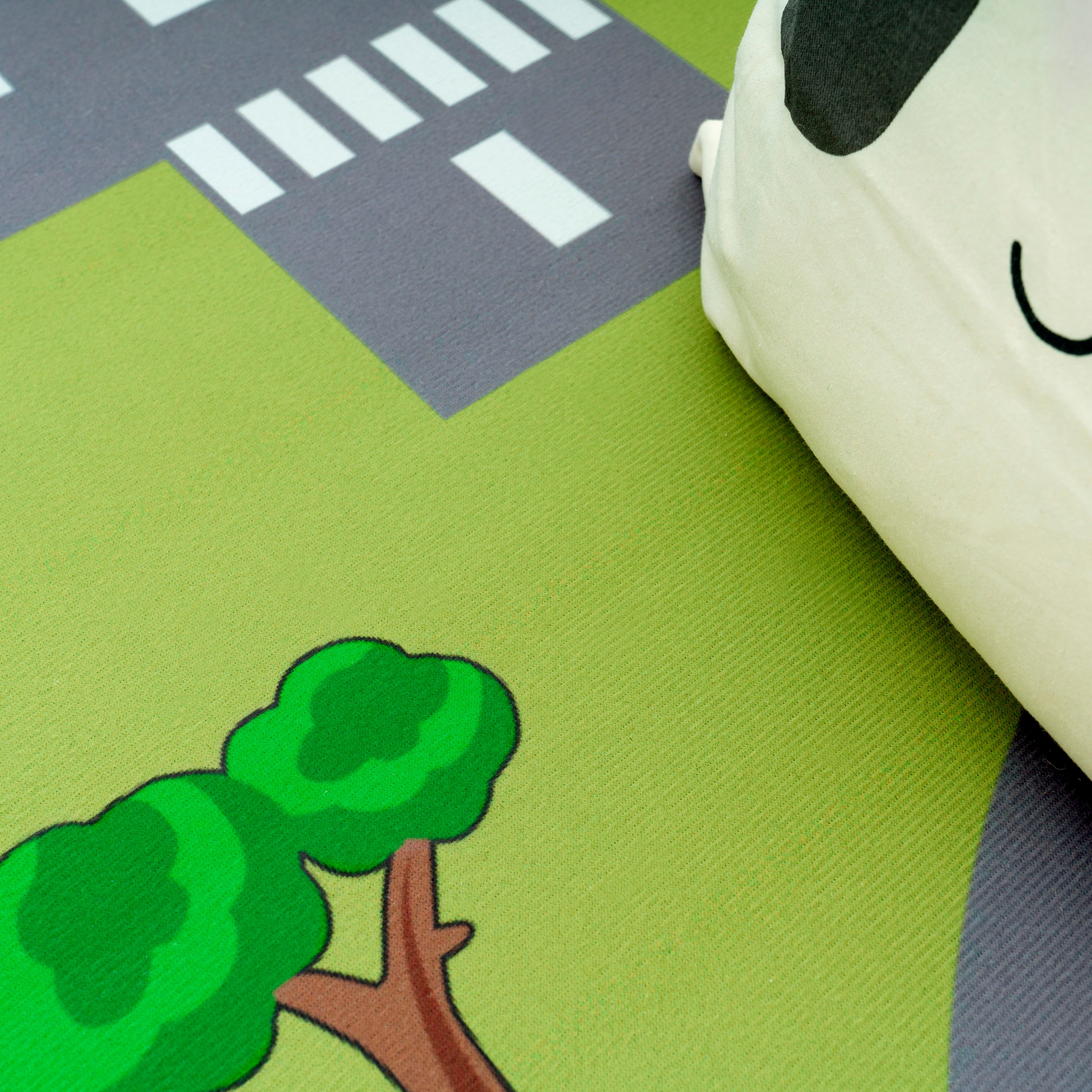 Paco Home Tapis pour enfants »Bino 570« Rond 4 mm Höhe Kurzflor, Strassen-Spiel-Teppich, Kinderzimmer