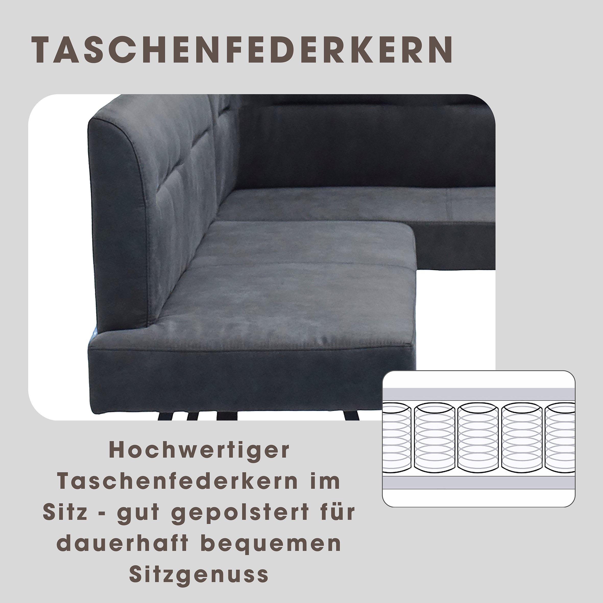byLIVING Banc d'angle »MONTREAL« Microfaser, bis 330 kg, Taschenfederkern, Ziernaht im Rücken