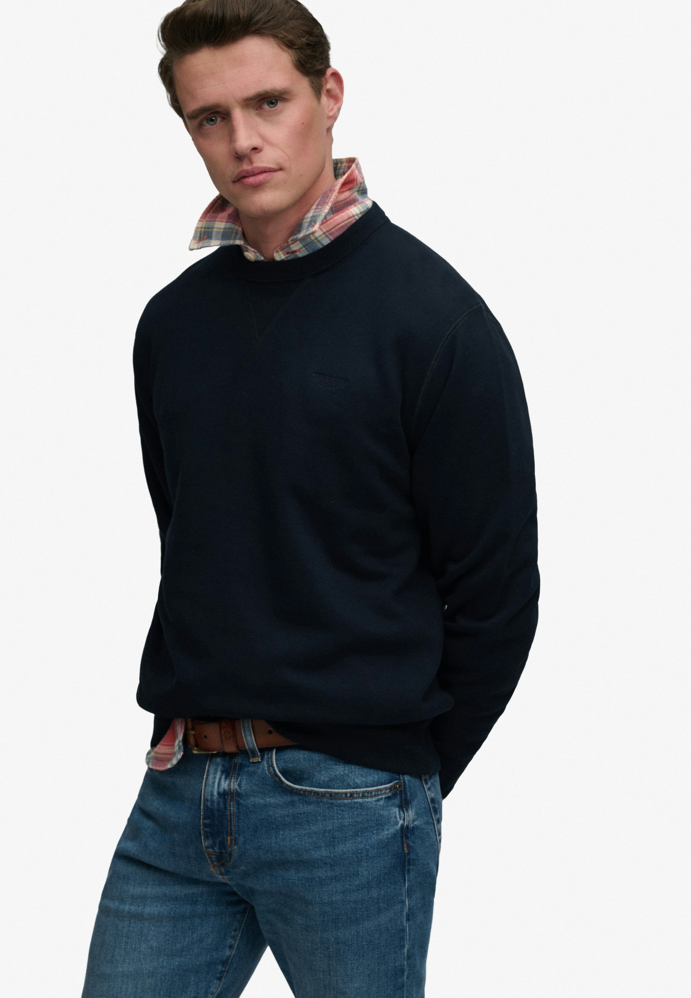 Superdry Sweat-shirt »ESSENTIAL STACKED LOGO CREW«, mélange de coton
