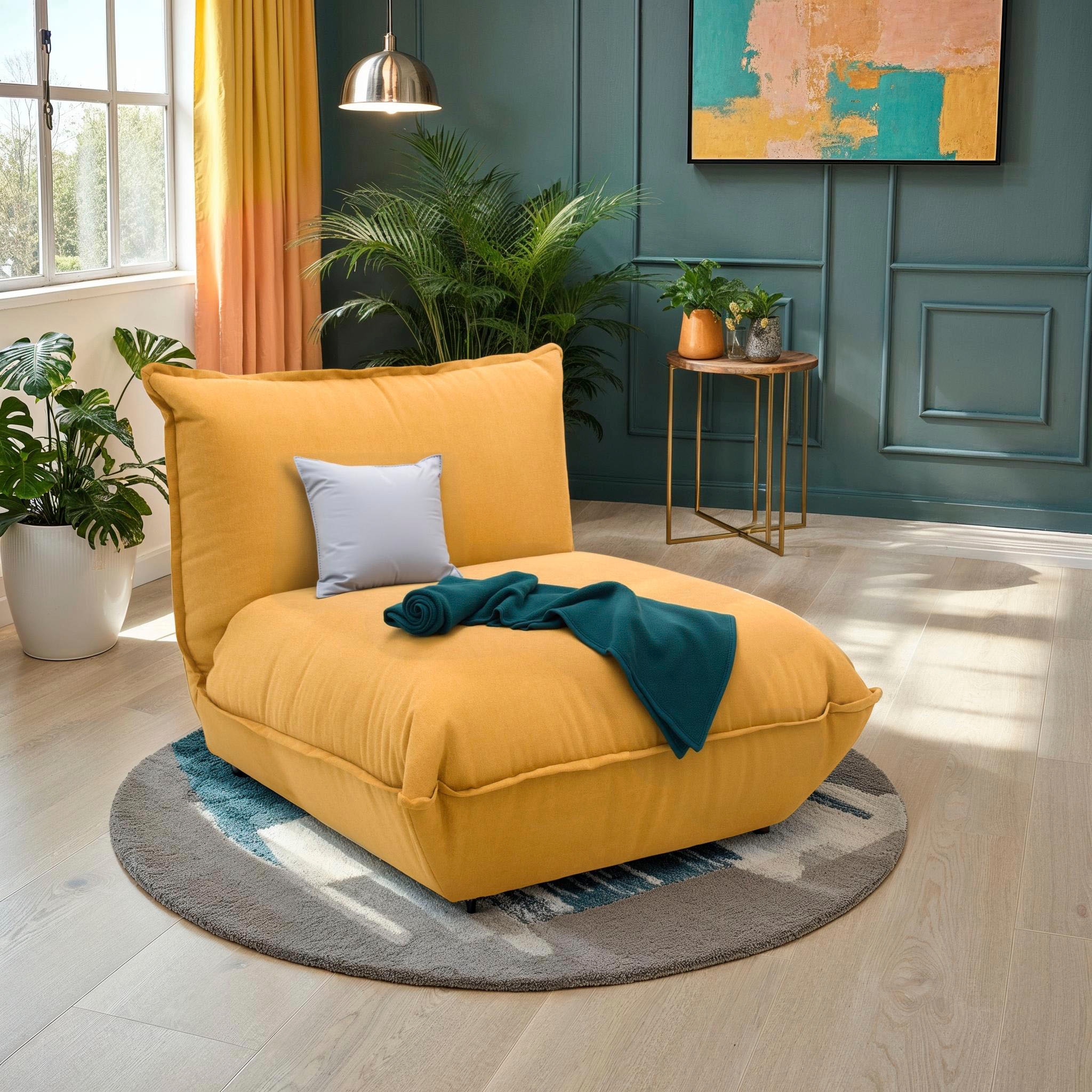 DOMO collection Sessel »Nantes Loungesessel, Wohlfühlsessel mit 360° Drehfunktion« hochwertig gepolstert mit Federkern, Struktur weich, mango