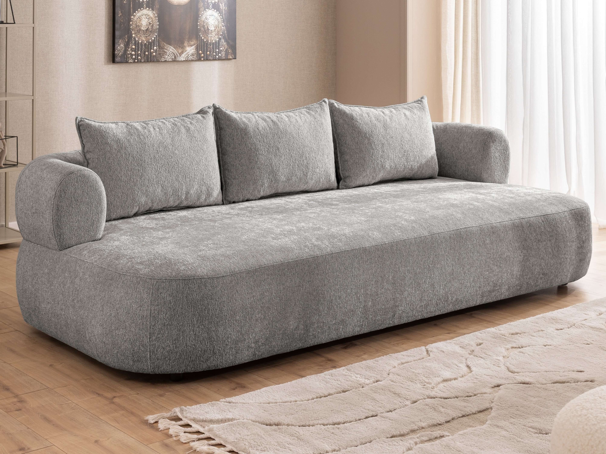 Home affaire Canapé Big »LUSSAC 4-Sitzer Design-Sofa mit Zierkissen, Masse B/T/H: 242/123/78 cm« hoher Sitzkomfort und modernes Design, Sofa ohne Bettfunktion