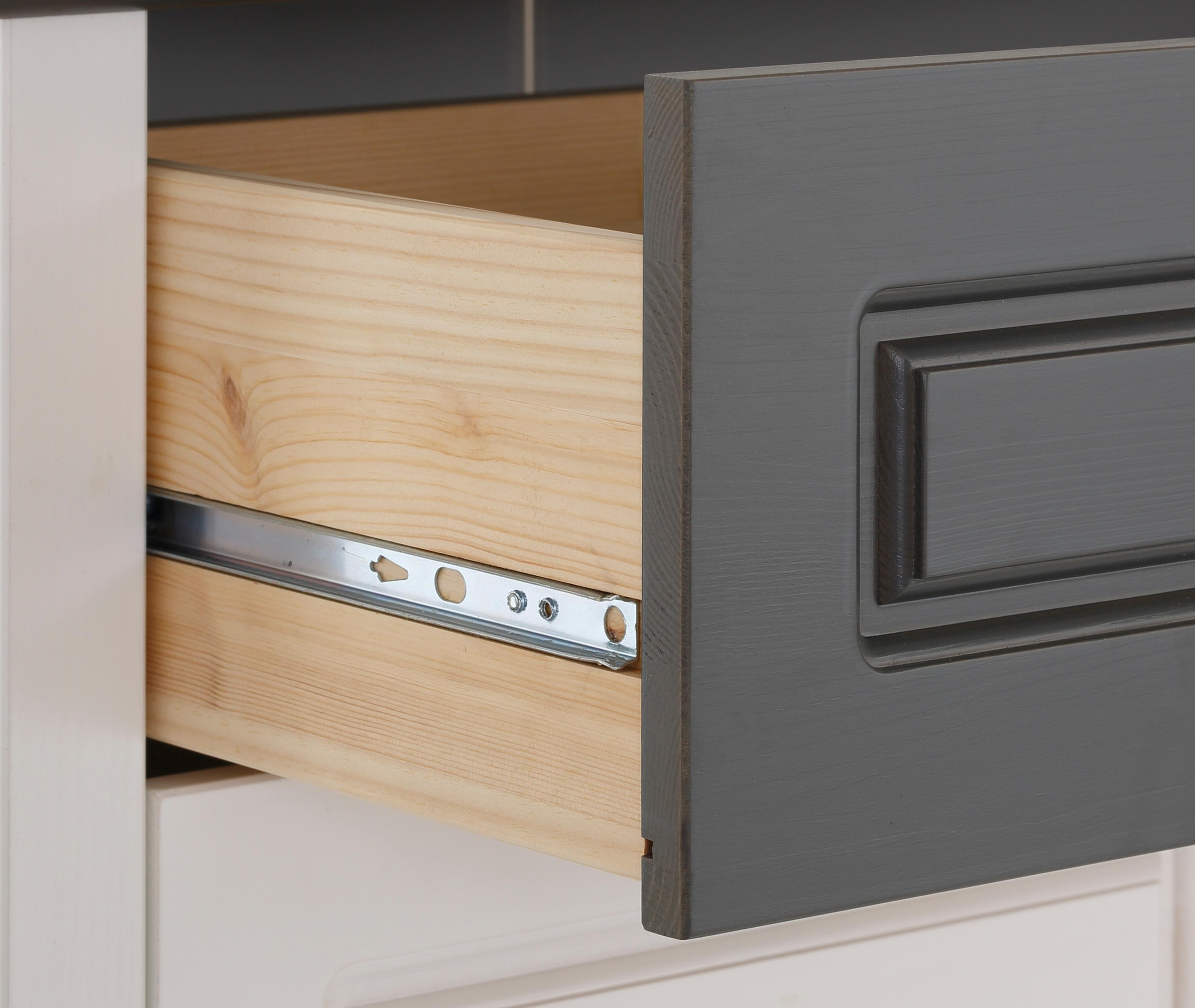 GOODproduct Armoire à chaussures »Basilico« aus massiver Kiefer, FSC®, Breite 90 cm, mit Schublade, Kassettenoptik