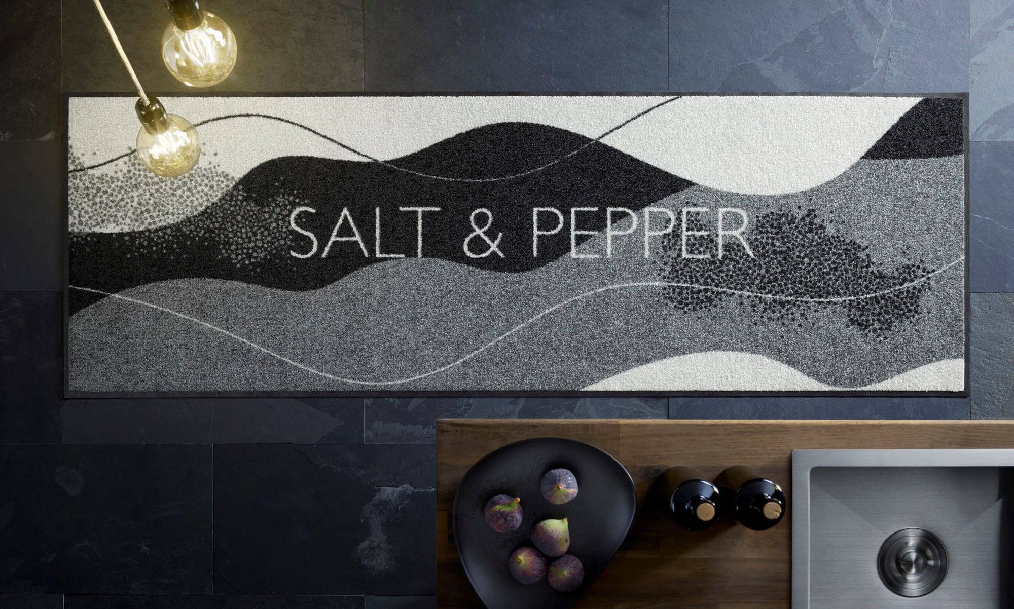 wash+dry by Kleen-Tex Chemin de table »Salt & Pepper« Rectangulaire 7 mm Höhe Teppich