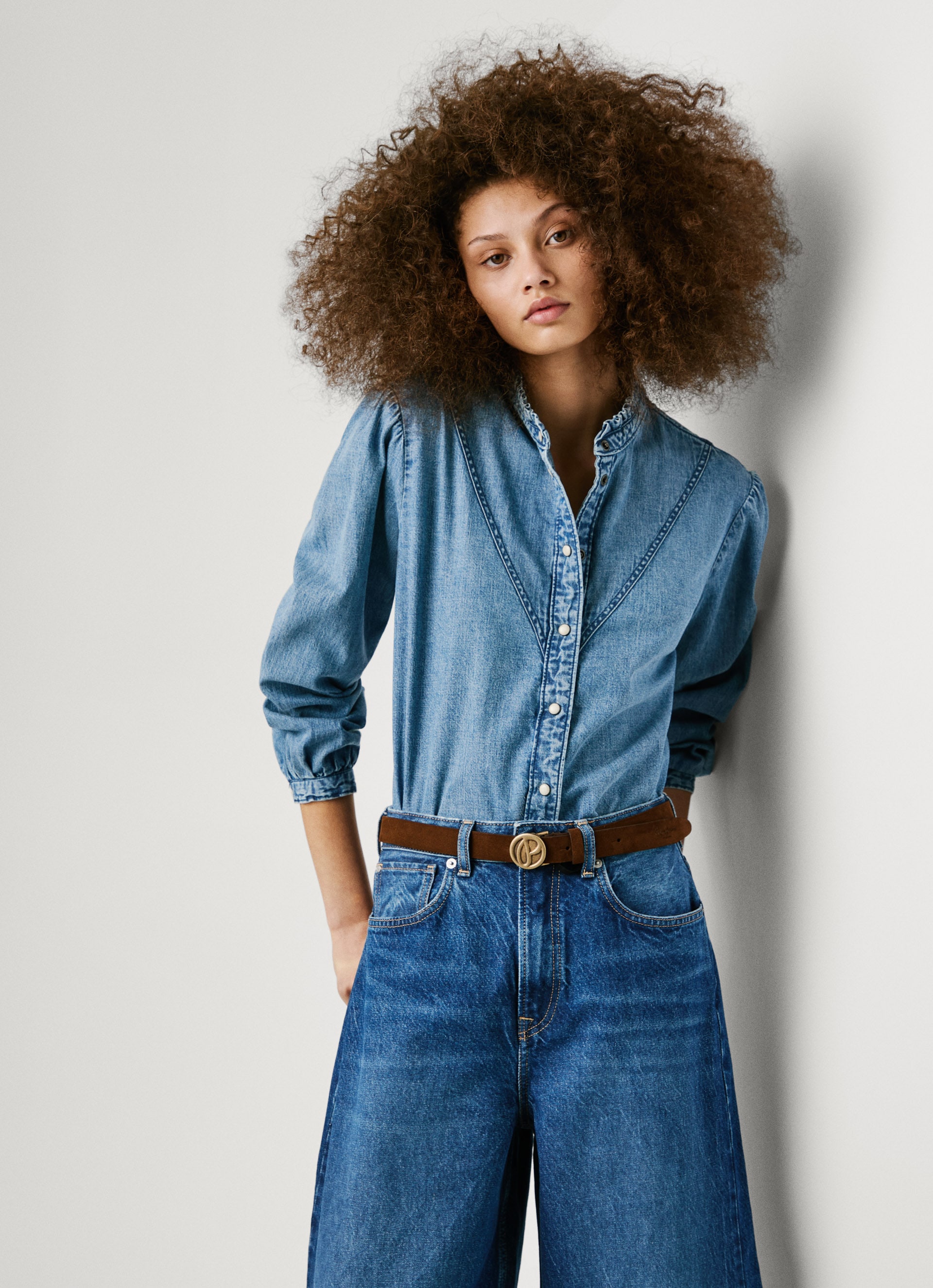 Pepe Jeans Blouse en jean »REGULAR DENIM BLOUSE« mit Druckknöpfen
