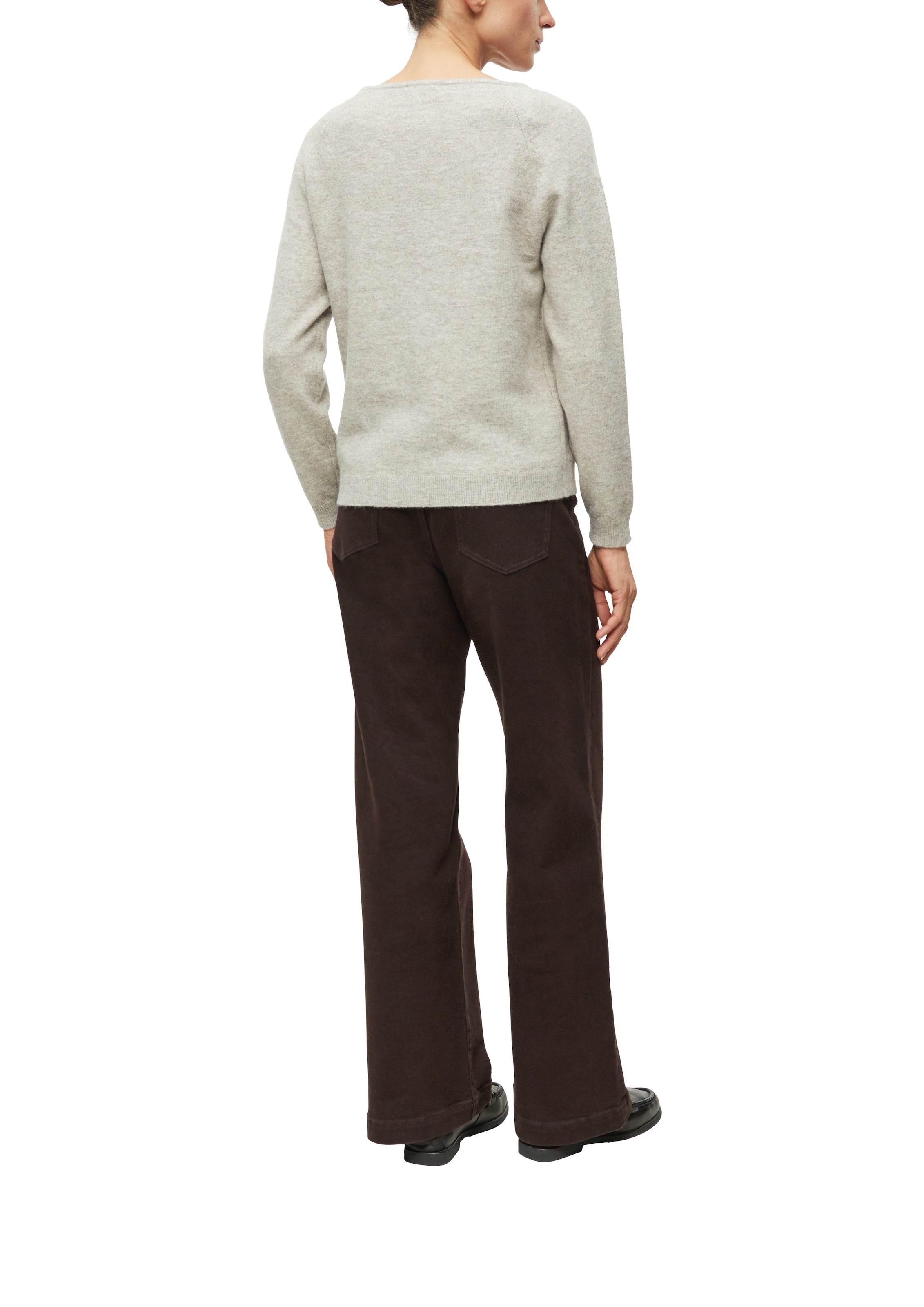 s.Oliver BLACK LABEL Strickpullover Langarm / U-Boot-Ausschnitt /  Zier-Element an der Schulter
