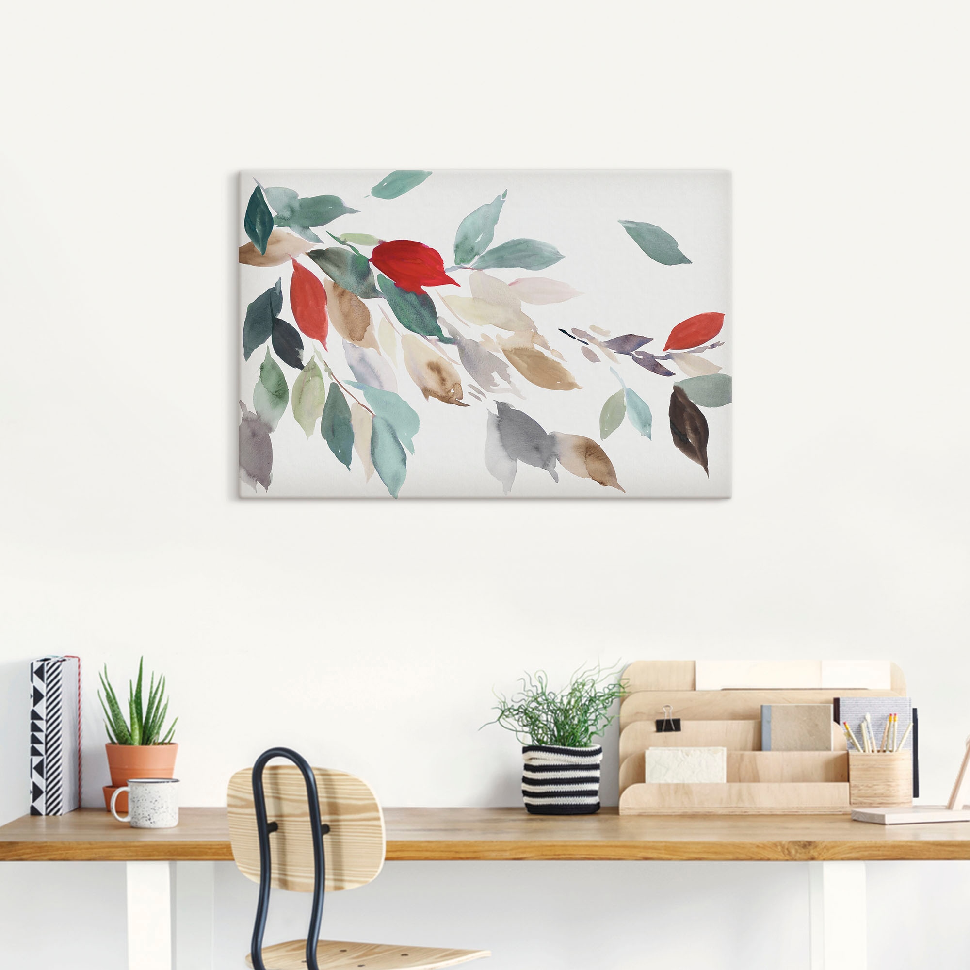 Artland Tableau sur toile »Herbstfarbene Blätter III« 1 cuis tlg. auf Holzrahmen gespannt