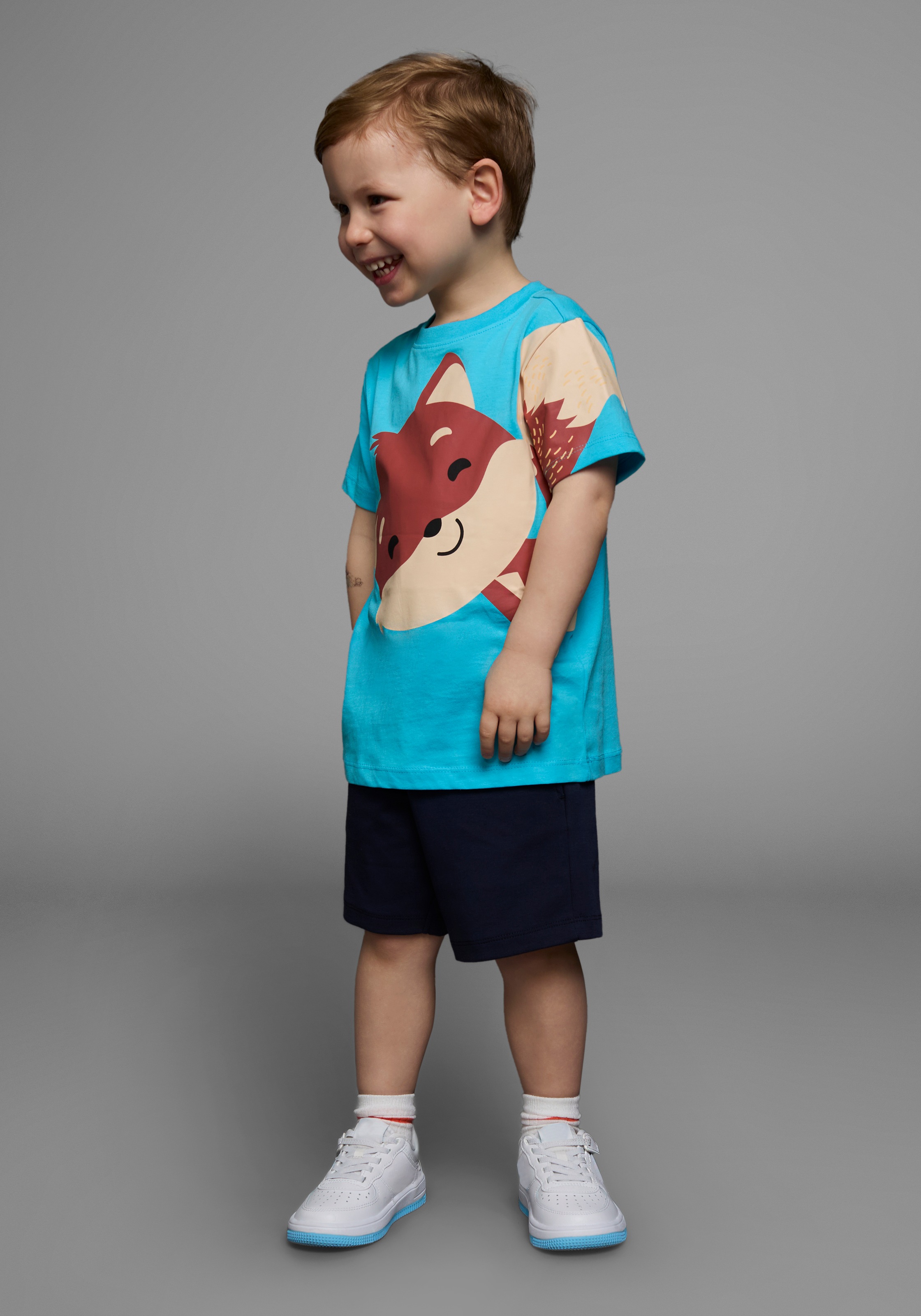 KIDSWORLD T-shirt & short »2tlg. Set T-Shirt + Sweatbermudas« Set, 2, 2 FUCHS - Print