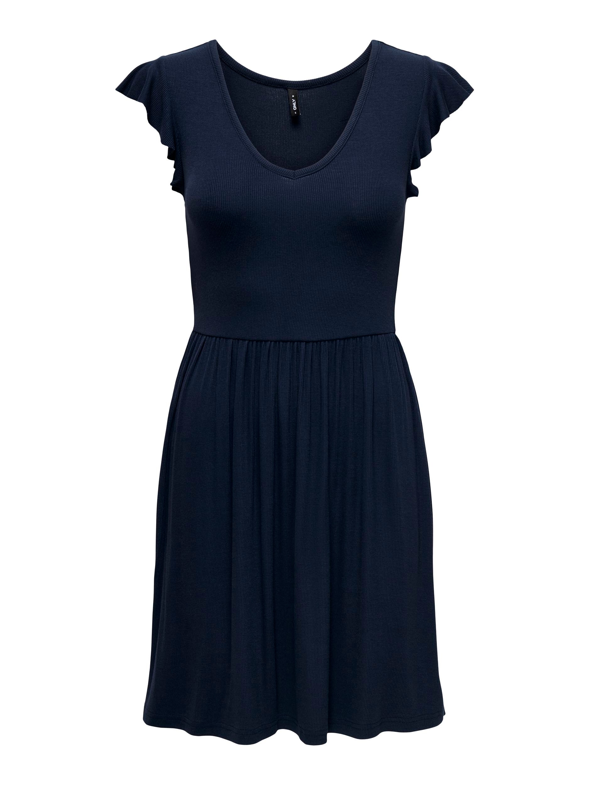 ONLY Robe en jersey »ONLBELIA S/L DRESS JRS« Mélange de viscose, coupe régulière, col en V