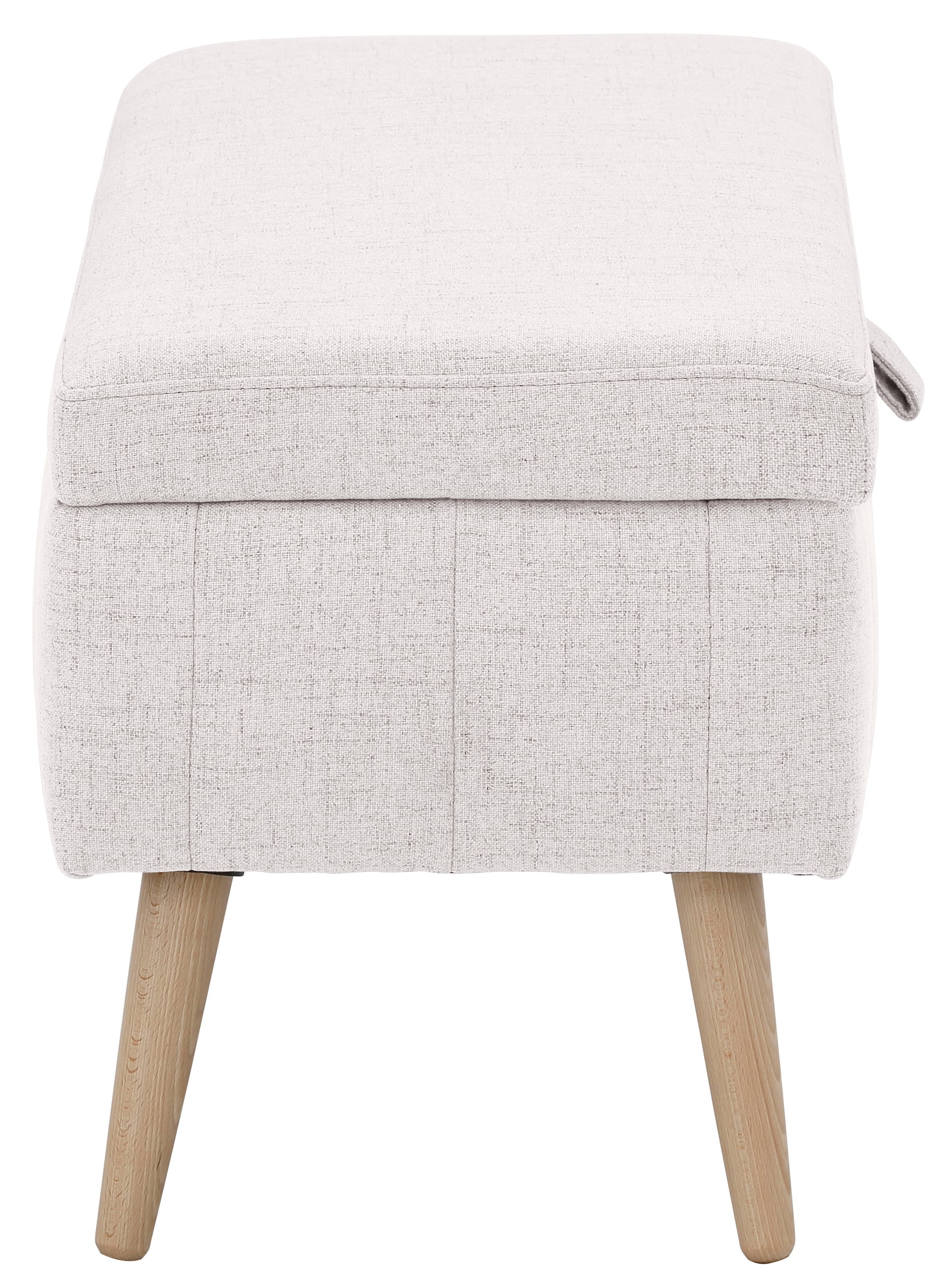 GOODproduct Truhenbank »AMIRA Sitzbank mit Stauraum, Masse B/T/H: 81/36/43 cm« mit Staufach, in 3 Bezugsqualitäten mit feiner Steppung