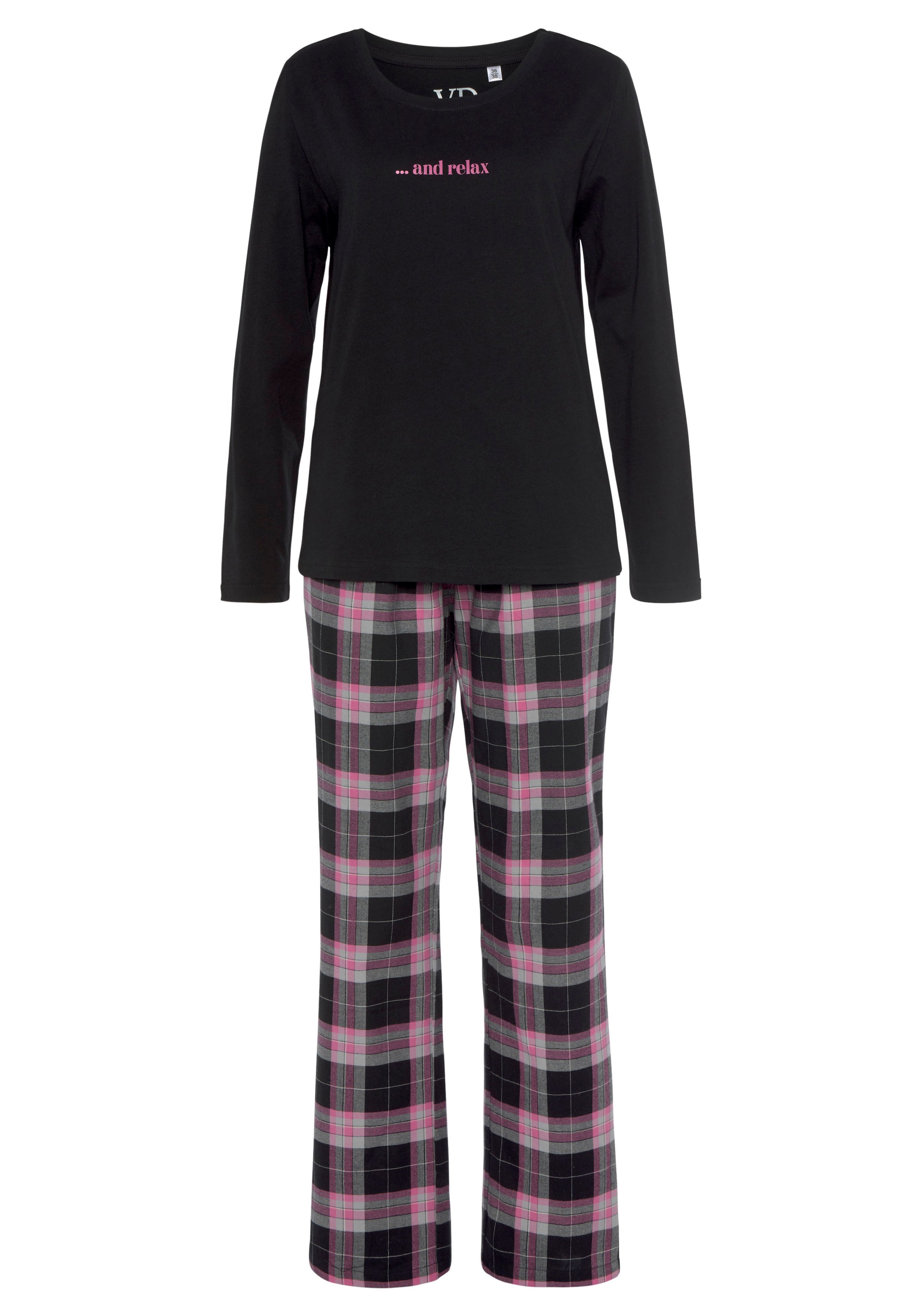 Vivance Dreams Pyjama 2-teilig, 2 tlg. aus kuschelig weichem Flanell