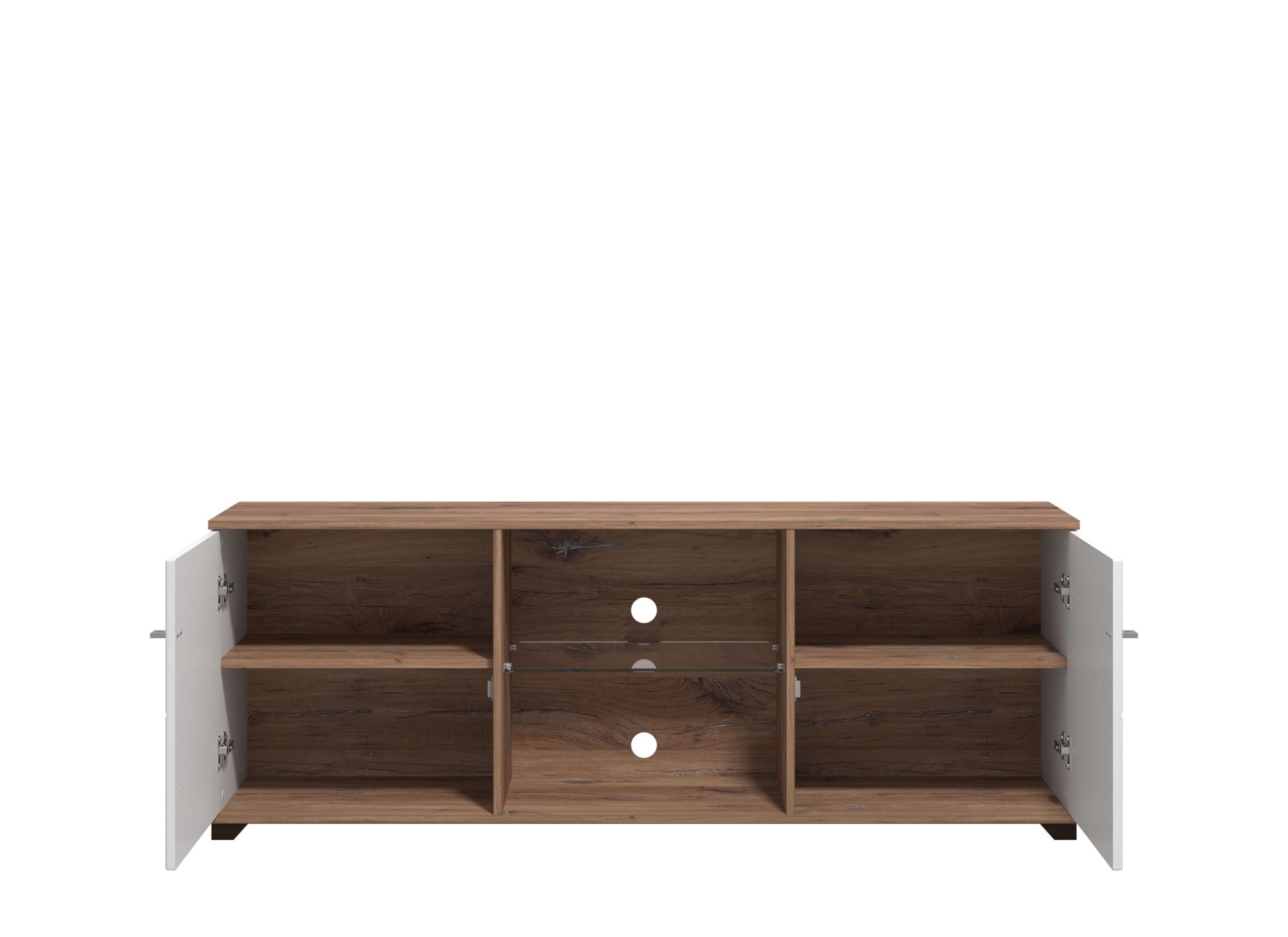 INOSIGN Tableau TV »Burgundy Lowboard, TV-Schrank, TV-Ständer, Hochglanzfonten« Hochglanzfronten und eine Innenausstattung in Flagstaff Eiche