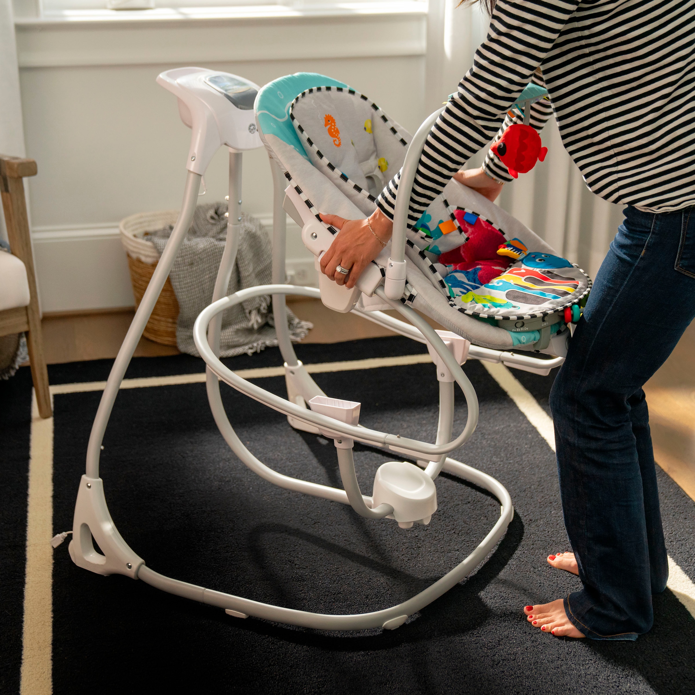 Baby Einstein Transat pour bébé »Kick to It 4-in-1 Musical Swing & Rocker« bis 9 kilos mit Sound-Effekt