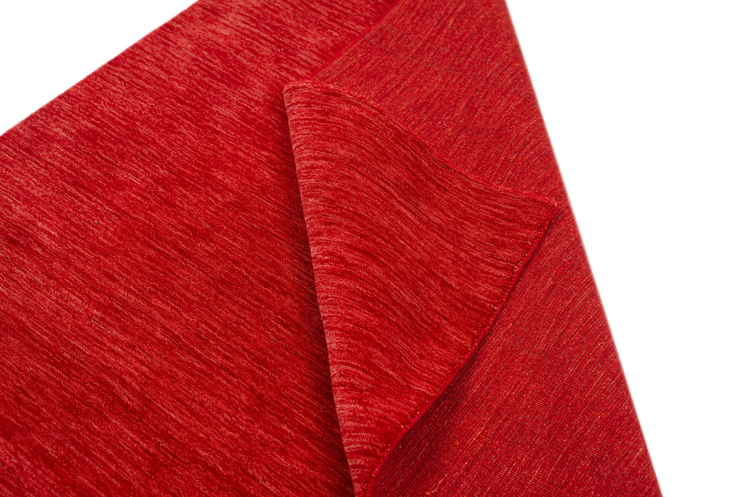 THEKO Tapis en laine »Holi« Rectangulaire 13 mm Höhe Uni-Farben, leicht meliert, reine Wolle, handgewebt mit Knüpfoptik