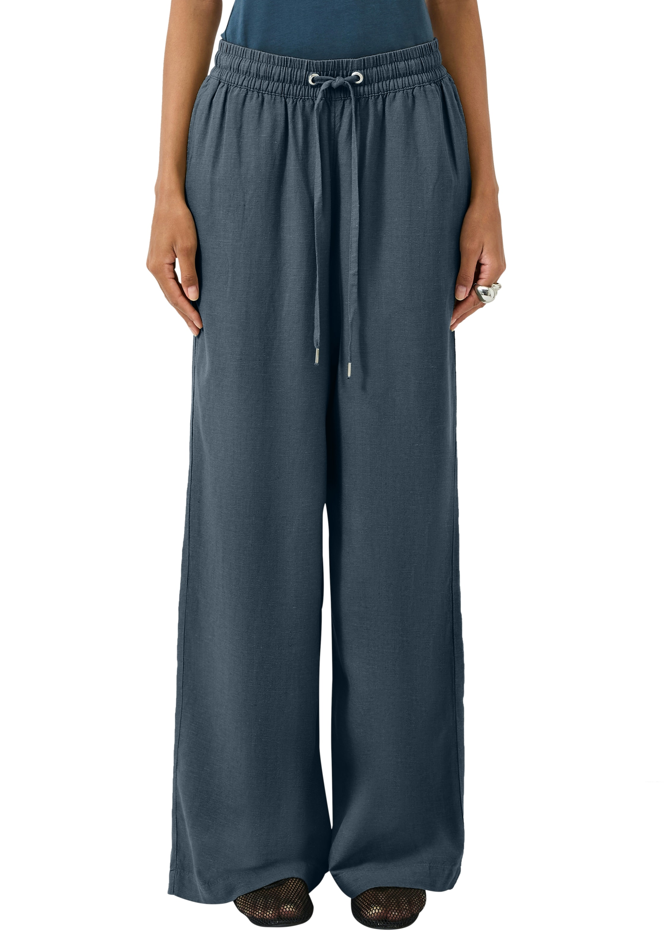 QS Stoffhose  mit elastischem Bund und Kordelzug