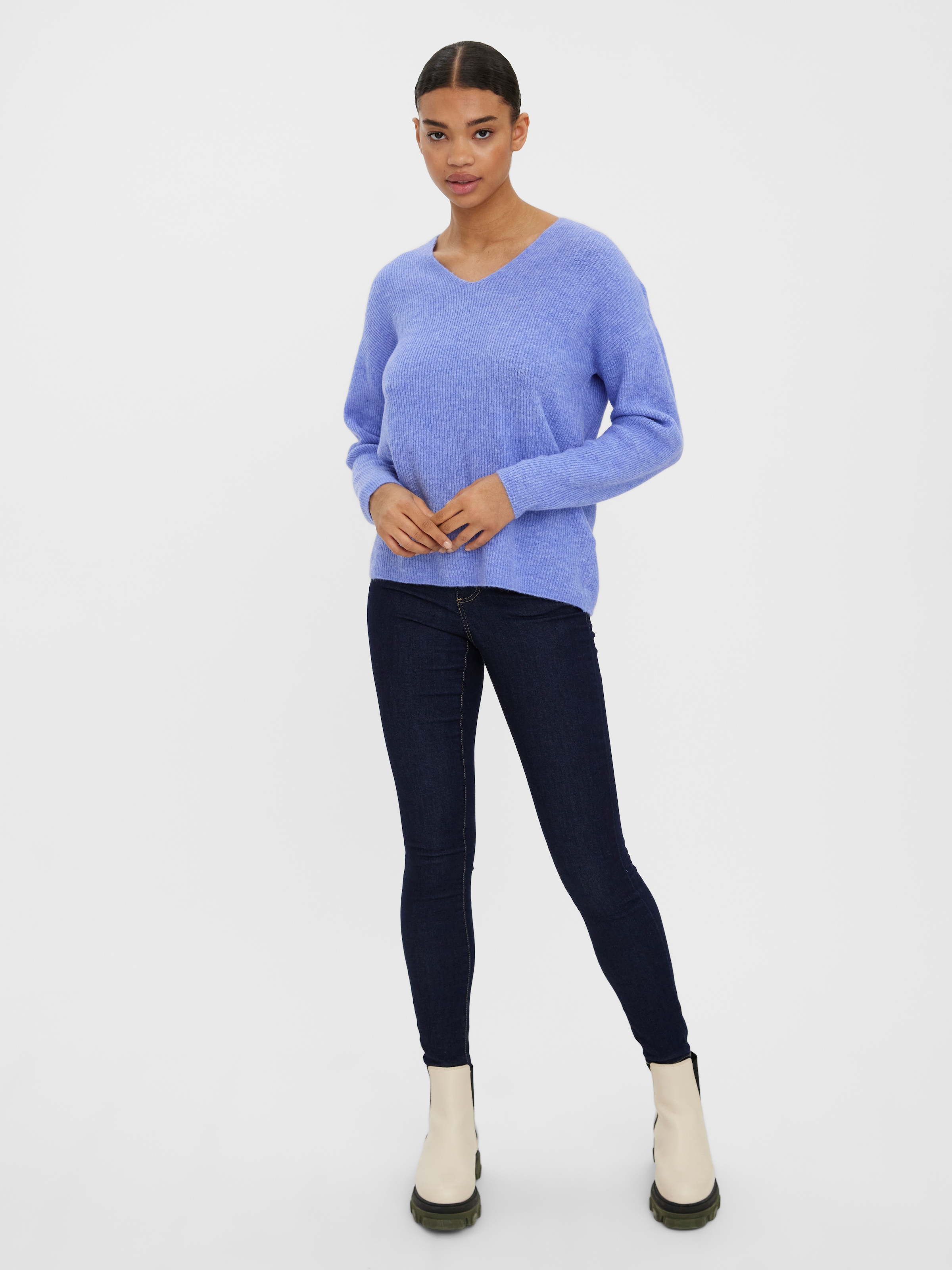 Vero Moda V-Ausschnitt-Pullover »VMCREWLEFILE LS V-NECK BLOUSE NOOS«