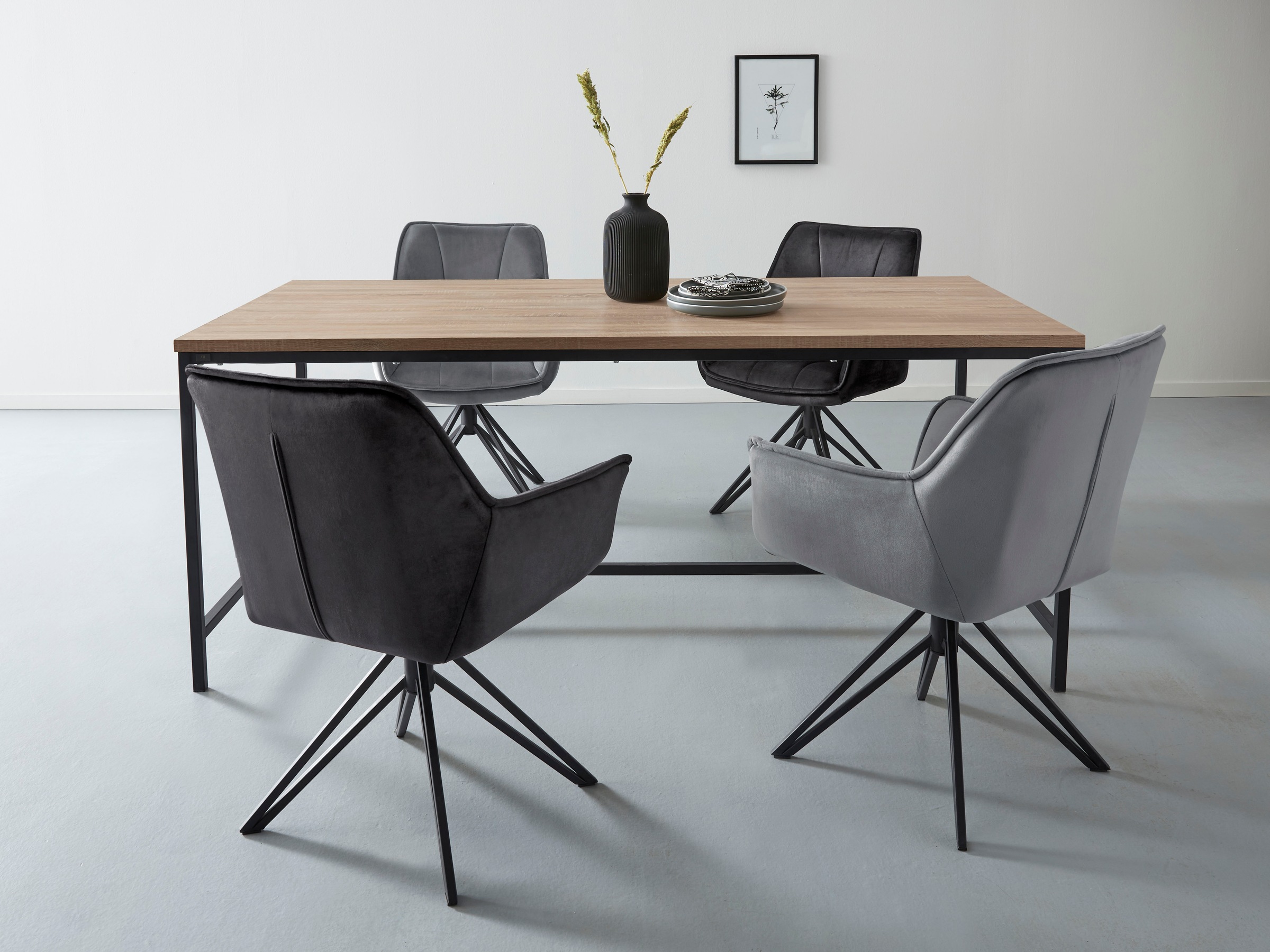 GOODproduct Esstisch »Vadum« 1 Stk. tlg. mit Tischplatte in einer Holzoptik und fühlbare Struktur, Höhe 76 cm