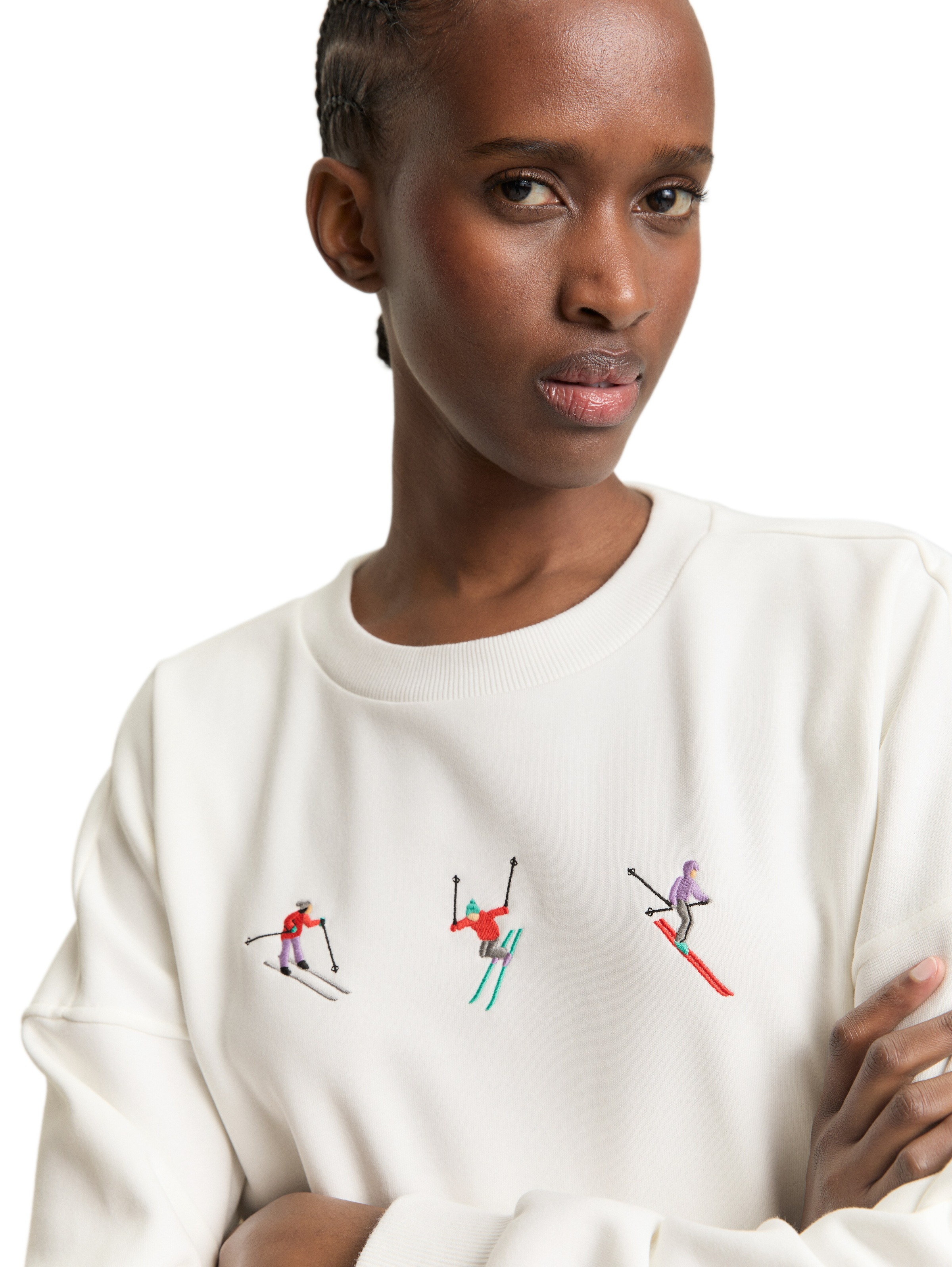 TOM TAILOR Denim Sweat-shirt , col rond, coupe confortable, imprimé
