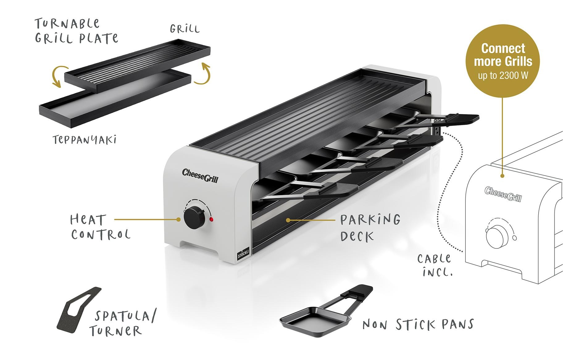 Stöckli Raclette »Stöckli CheeseGrill 4 Connect 12 Personen«