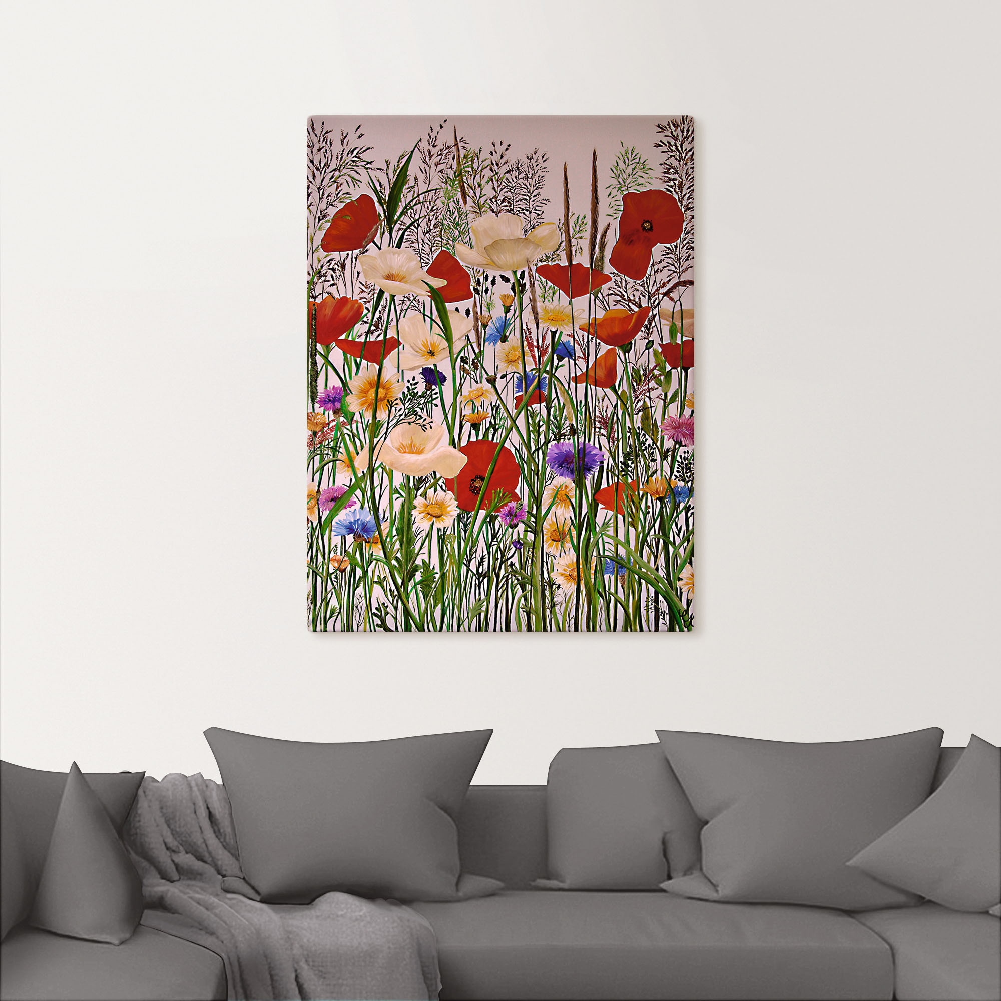 Artland Tableau sur toile »Blumenwiese« 1 cuis tlg. auf Holzrahmen gespannt