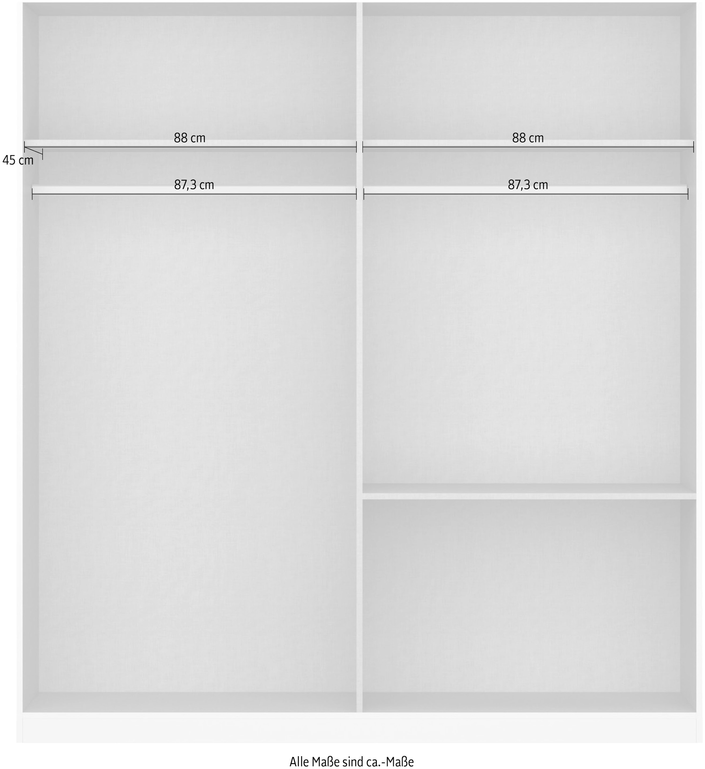 GOODproduct Armoire à portes battantes »Kleiderschrank Schrank Garderobe Wäscheschrank CHALLENGER« Largeurs 181/226 cm, hauteurs 197/210 cm,  poignées métalliques gris métal et tiroirs spacieux MADE IN GERMANY