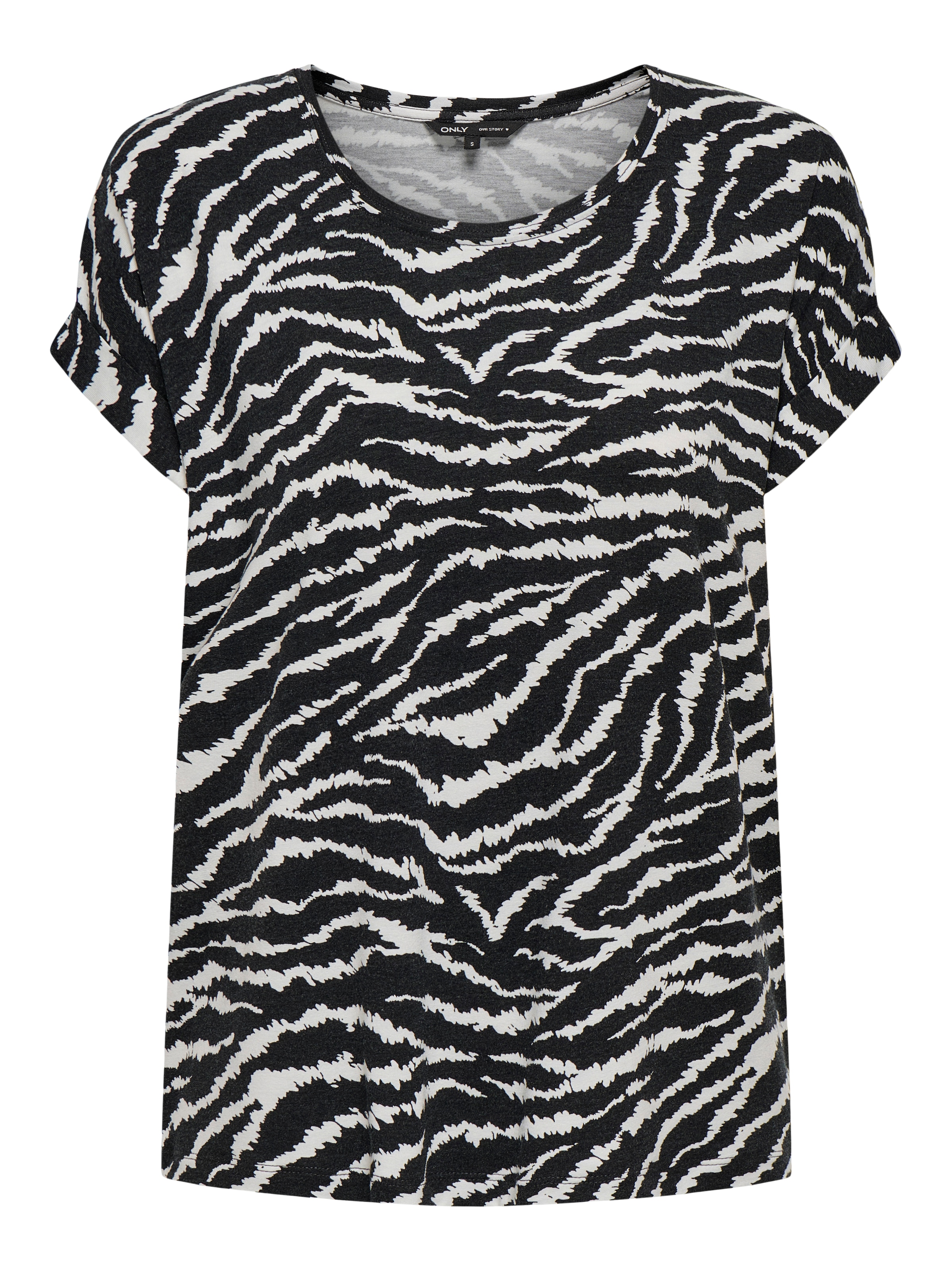 ONLY Kurzarmshirt »ONLMOSTER – Shirt mit Animal-Print und lockerem Schnitt«, animal-print, modisch, loose fit, Viskosemischung, Rundhals
