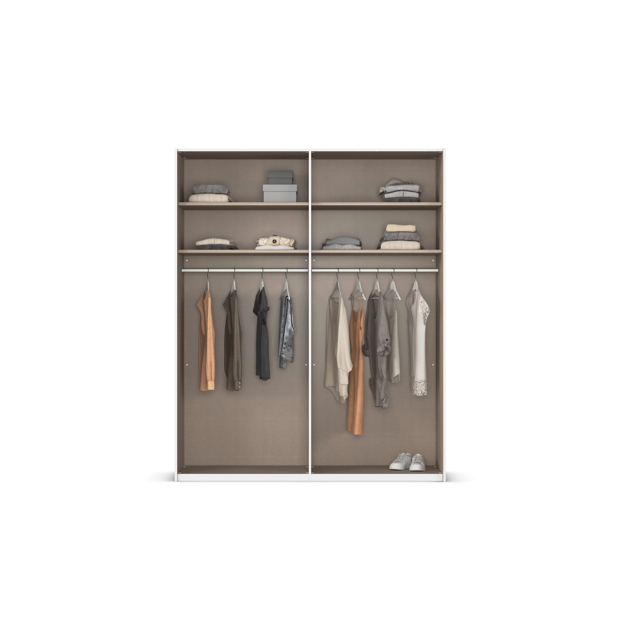 rauch Schwebetürenschrank »Kleiderschrank Schrank Garderobe Schlafzimmerschrank SCALE-LINE« edle Optik mit Bauchbinde in Korpusfarbe Dekorfront MADE IN GERMANY