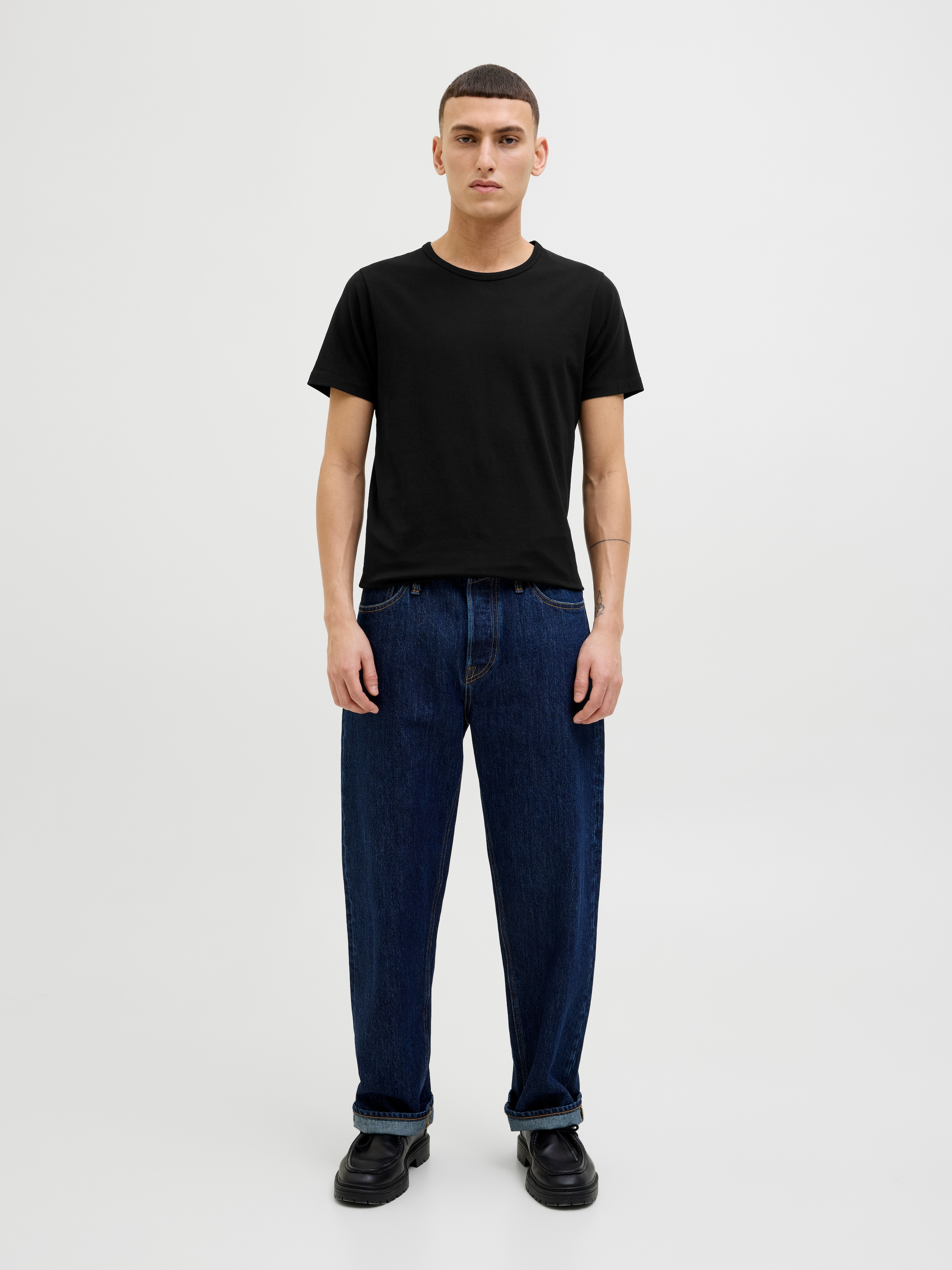 Jack & Jones T-Shirt »Crew-Neck« 2er-Pack,  unifarben, modisch, regular fit, Baumwolle, Rundhals